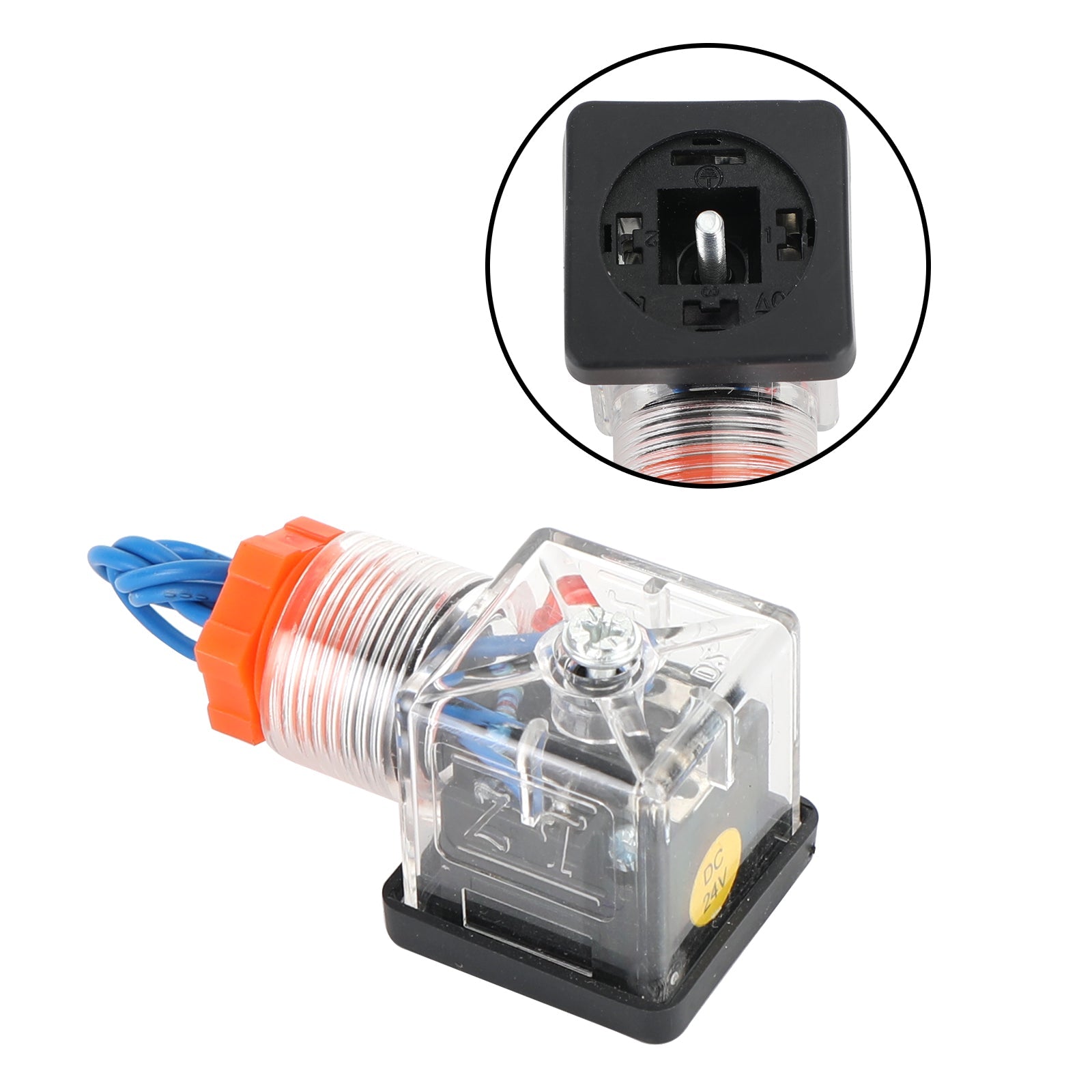 5Pcs Transparent Solenoid Valve Coil 4 Pin Plug Connector Voltage Accessories