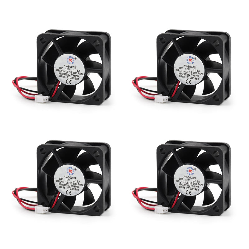 Ventilador de ordenador PC de refrigeración sin escobillas CC, 4 Uds., 12V, 0,18a, 5020s, 50x50x20mm, ventilador de 2 pines