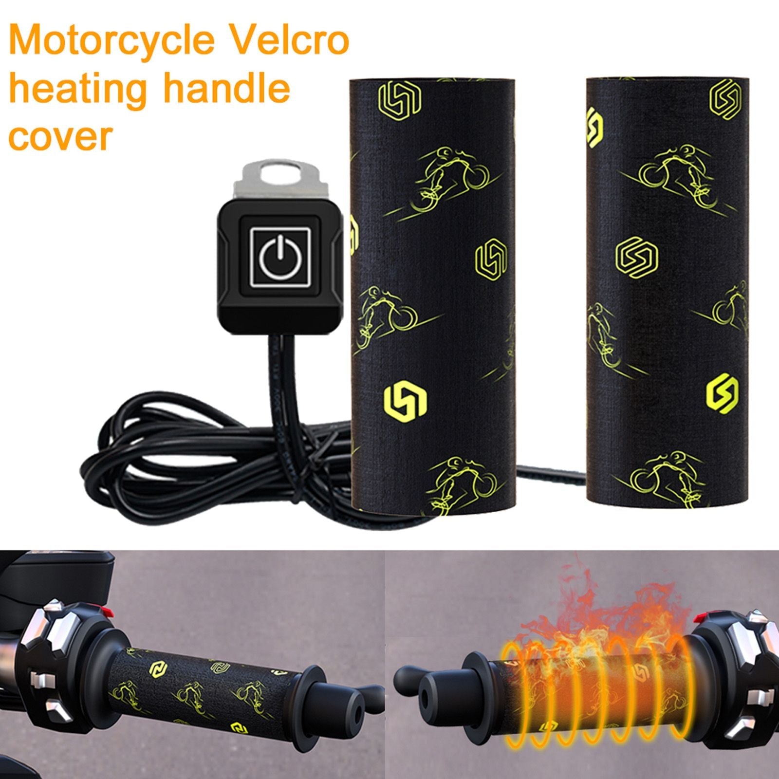 Shrinkable Warm Heater Cover Handlebar 12V Heated Hand Grips For Motorcycle Generic