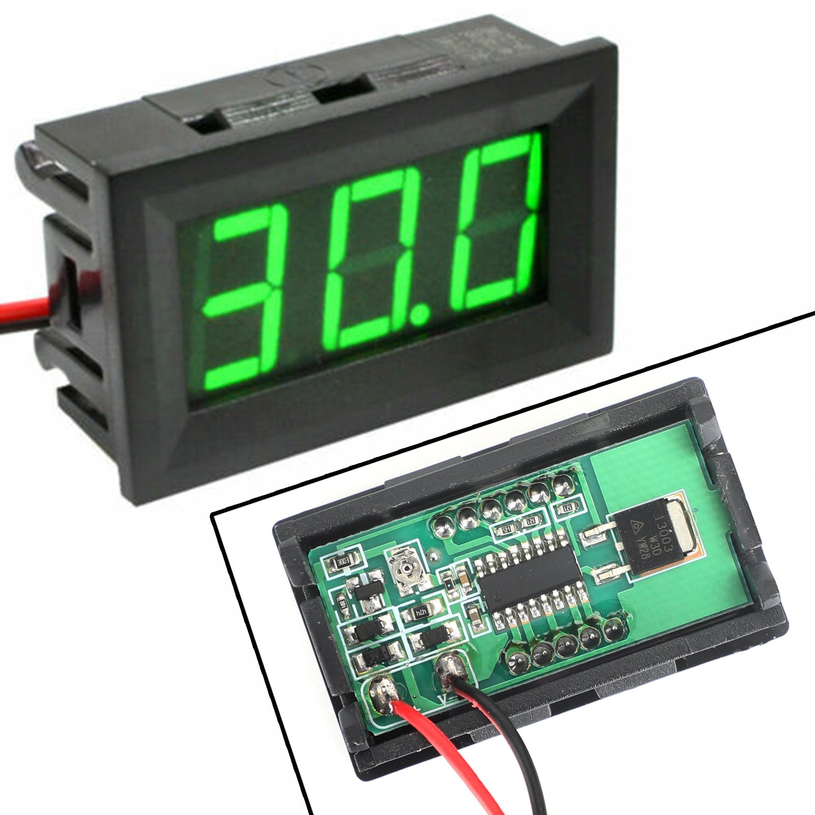 5Pcs Dc5-120V 0.56" 2 Wire Led Digital Display Panel Voltmeter Volt Tester