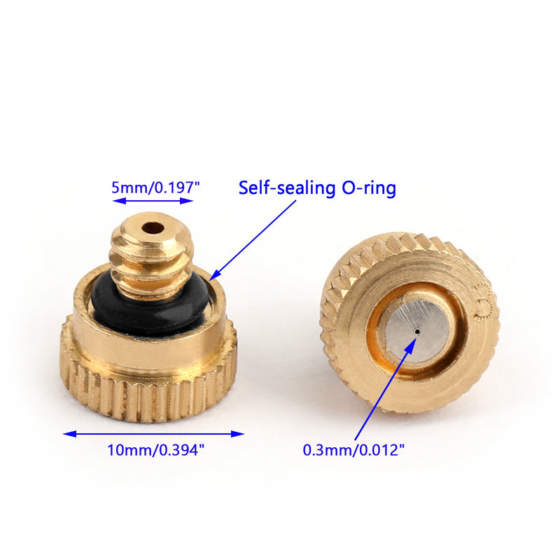 20/50PCS Brass Misting Nozzles Water Mister Sprinkle For Cooling System 0.012"