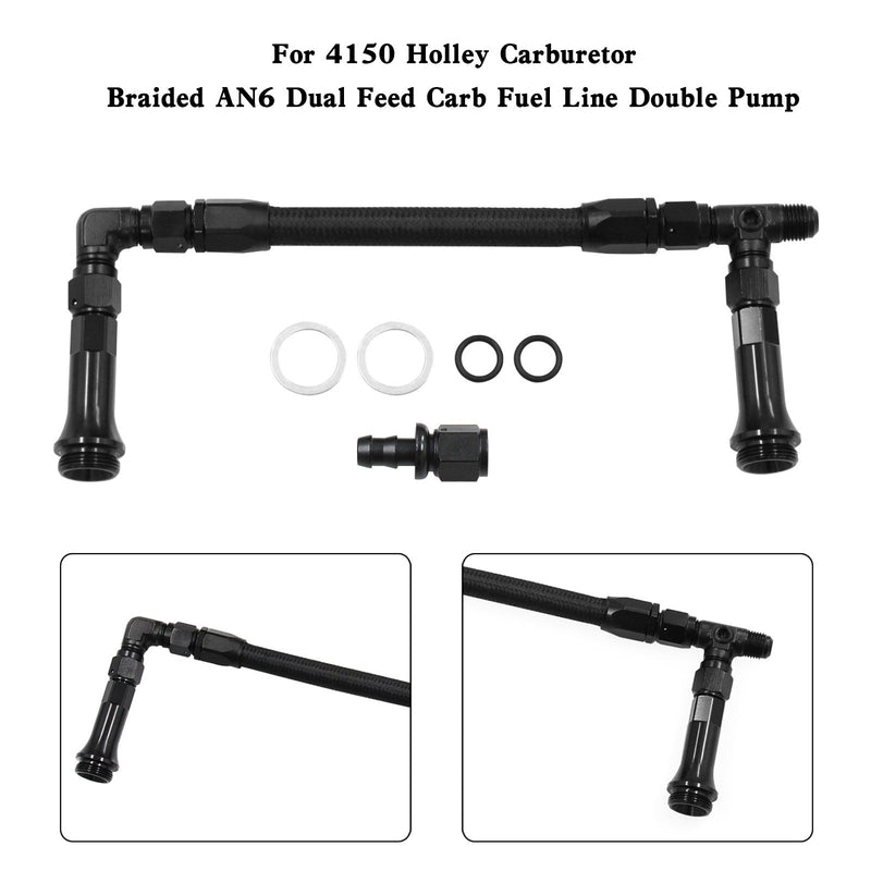 Bomba doble de línea de combustible de carburador de alimentación dual AN6 trenzada para carburador Holley 4150