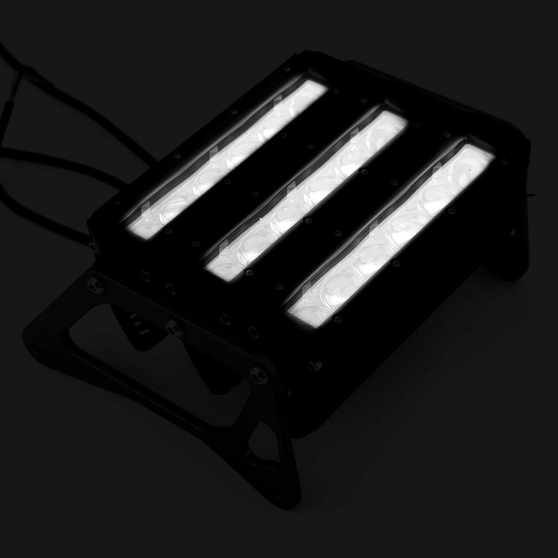 مصباح أمامي LED معدل 3 صفوف ضوء أبيض مناسب لهوندا MSX125 Grom 13-19 فضي عام