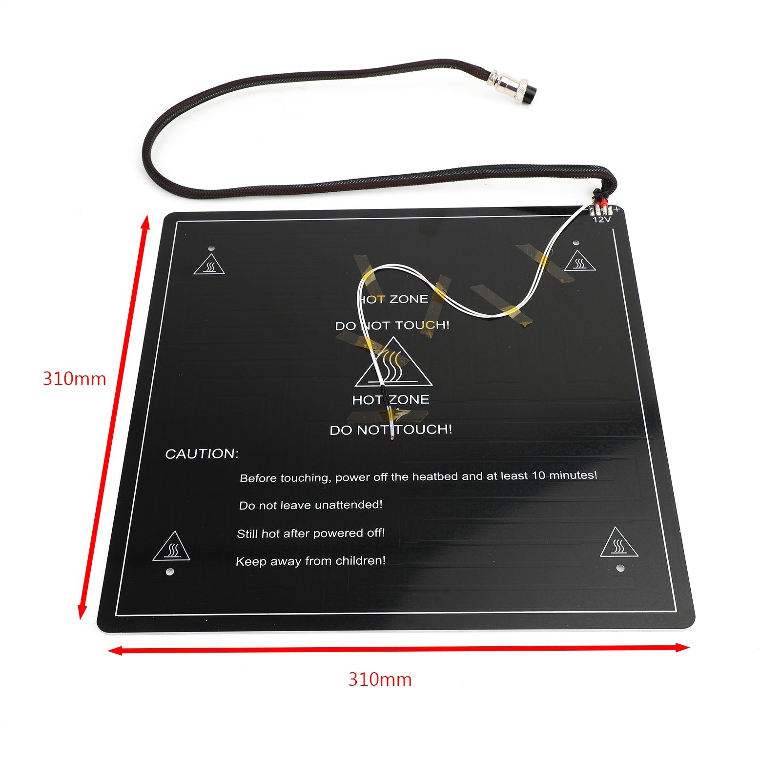 310x310x3mm 3D Printer 12V Aluminum Heat Bed with Cable for Creality CR10 CR10S