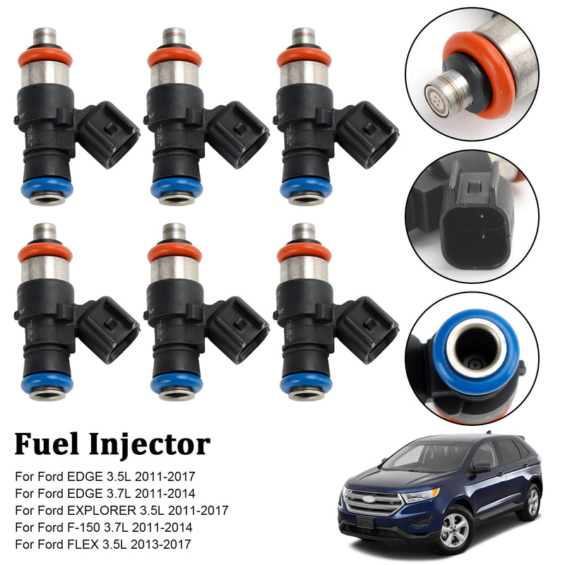 Inyector de combustible de 6 uds 0280158191 compatible con Ford Explorer Taurus Edge Flex 3.5L 2011-2017