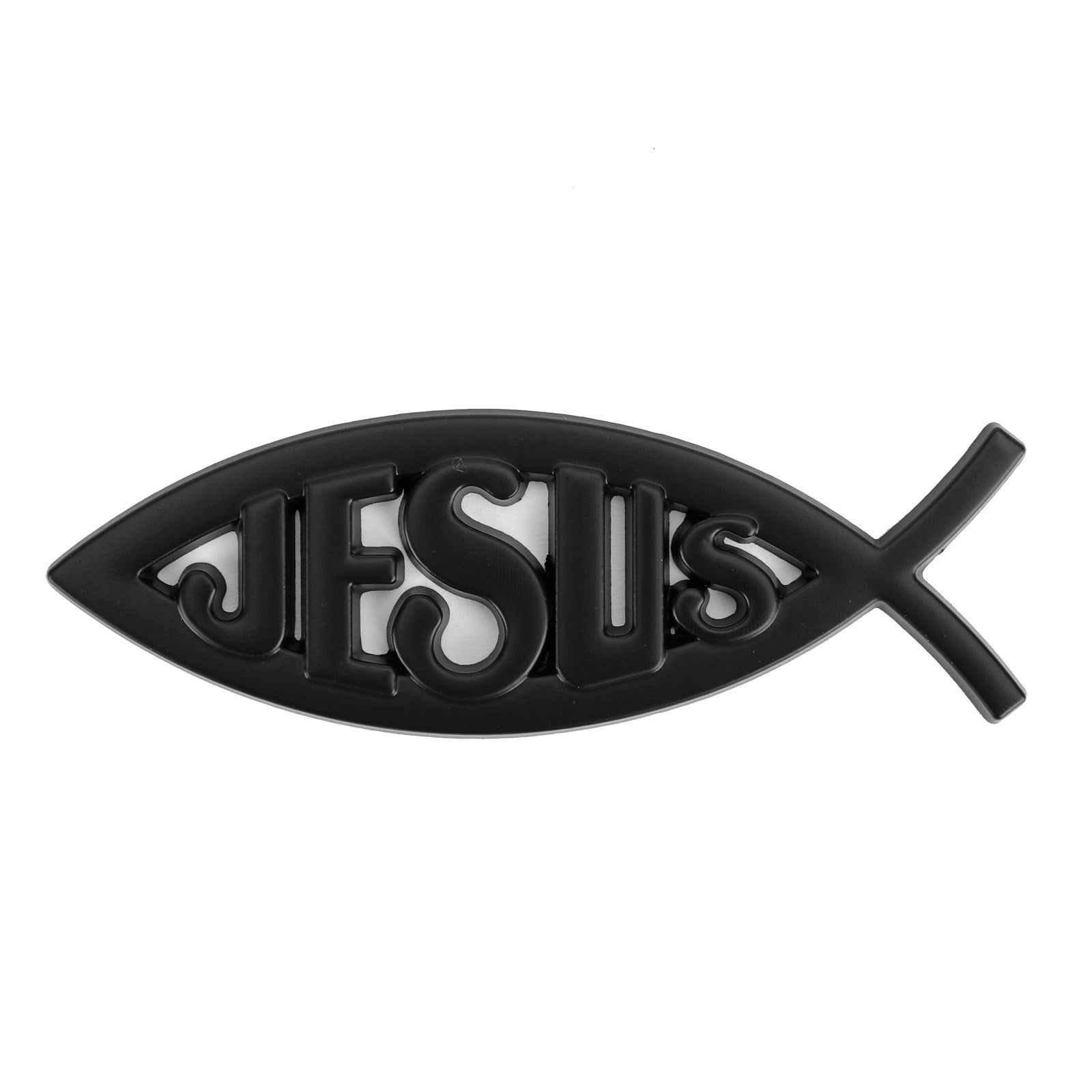 3D Car Decal Emblem Sticker Religious God For Jesus Christian Fish Symbol Silver