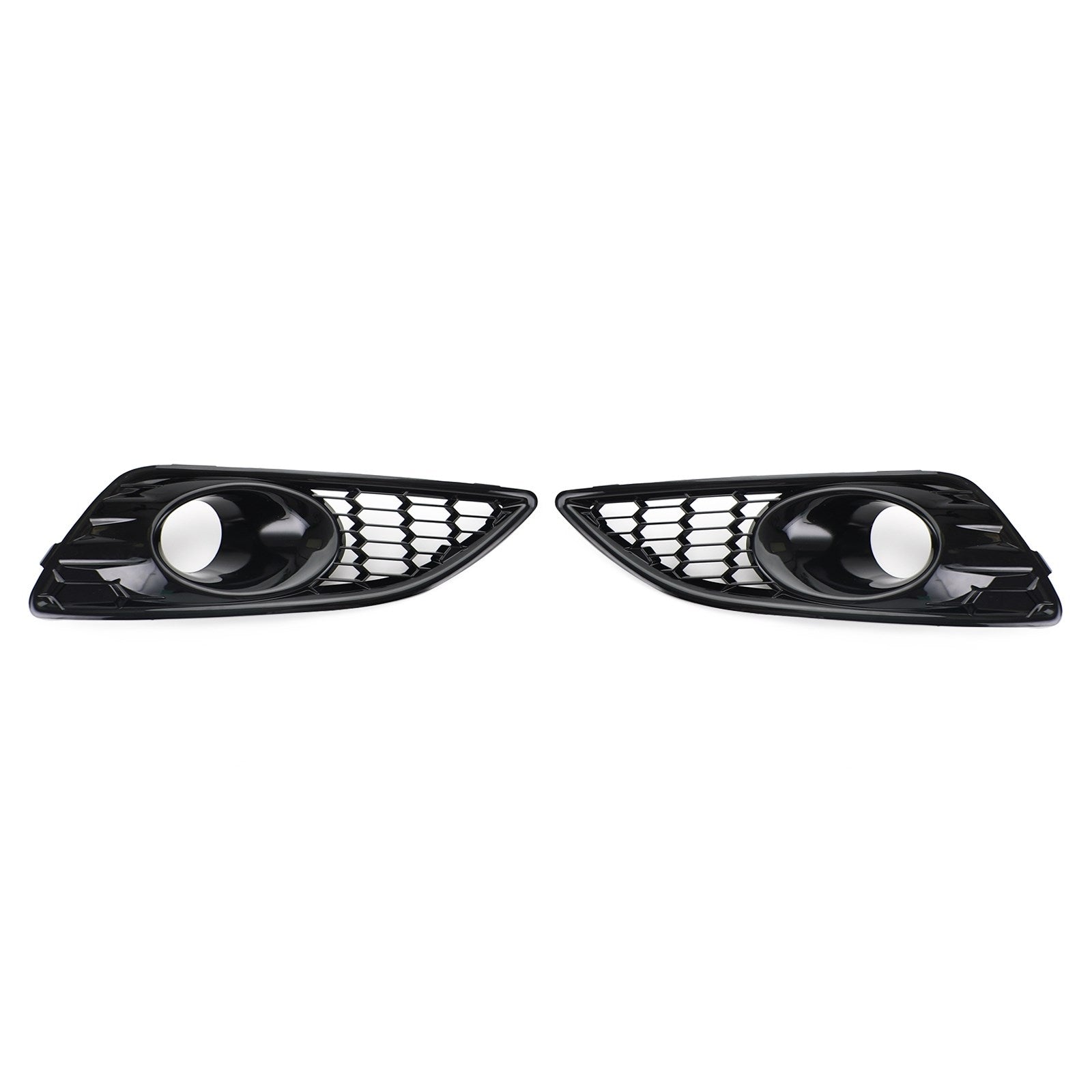 Pair Grille Gloss Black Front Fog Light Lamp Cover Fit Ford Fiesta 2013-2017 Generic