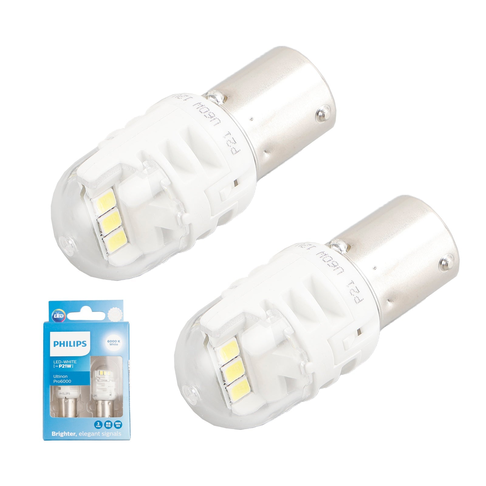 For Philips 11498CU60X2 Ultinon Pro6000 LED-WHITE P21W 6000K 250lm