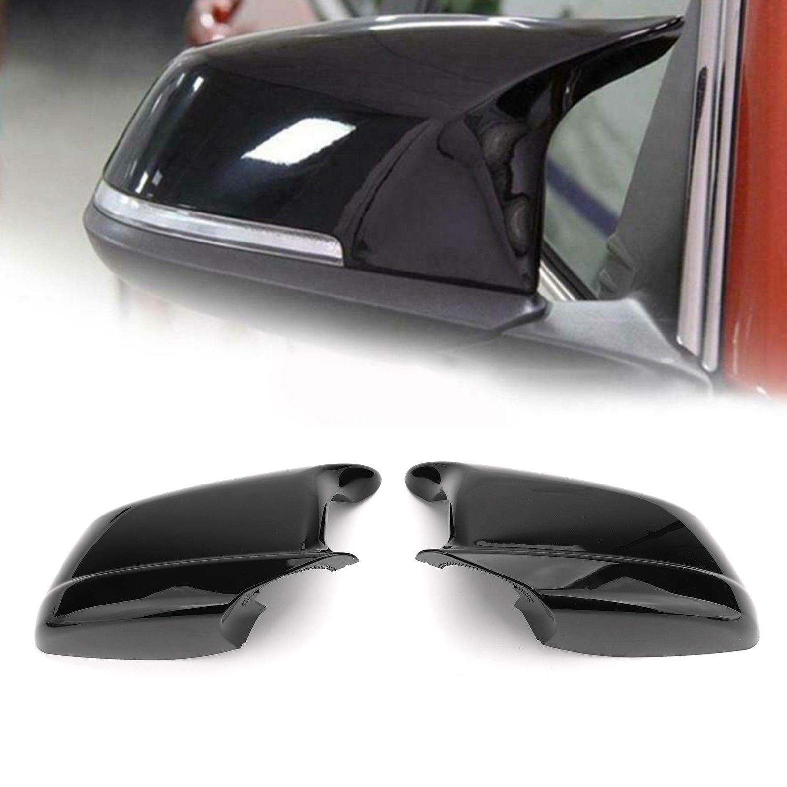 BMW 5 Series F10/F11/F18 Pre-LCI 11-13 Door Side Wing Mirror Cover Cap Black