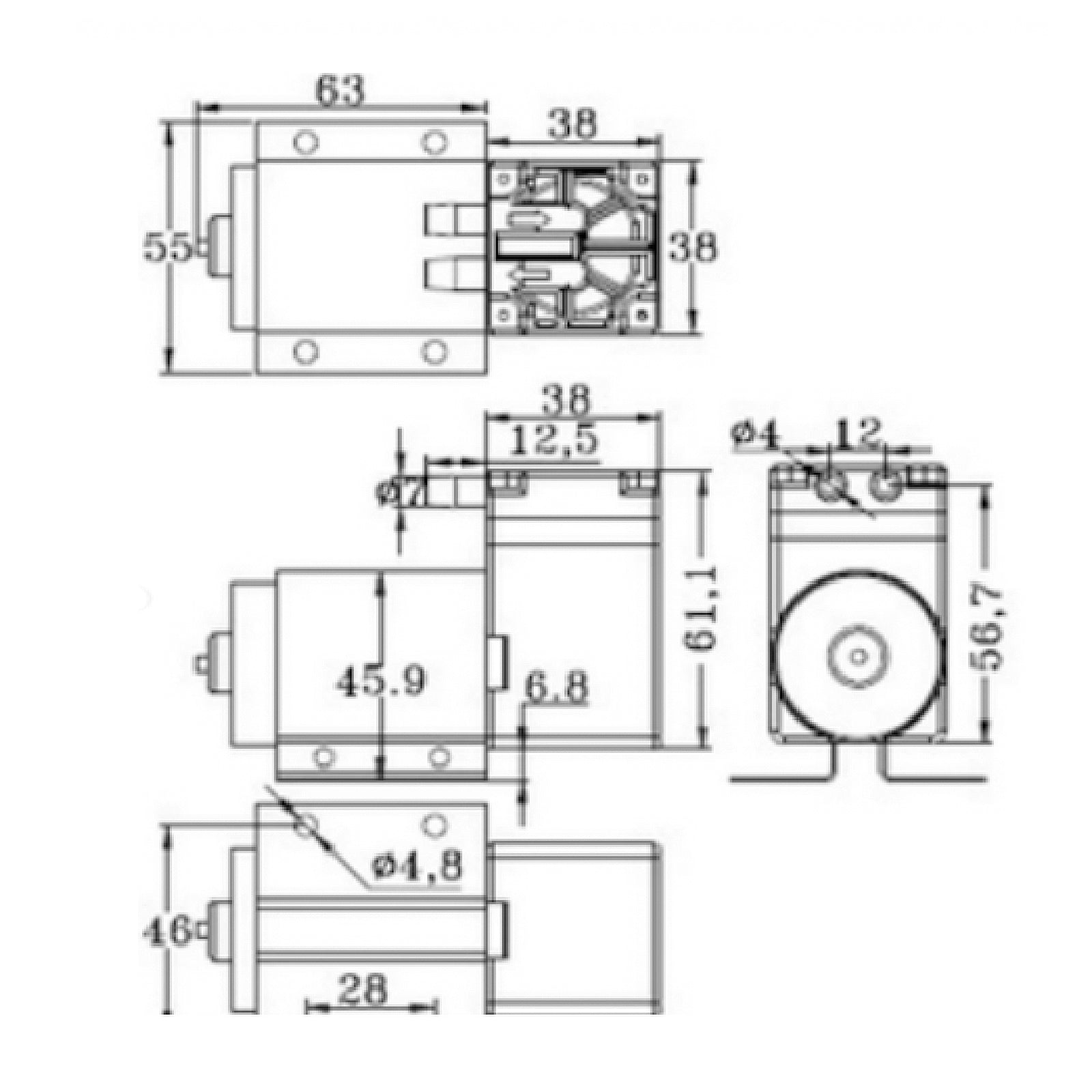 DC12V Mini Vacuum Pump Negative Pressure Suction Pump 5L/min 65kpa With Holder