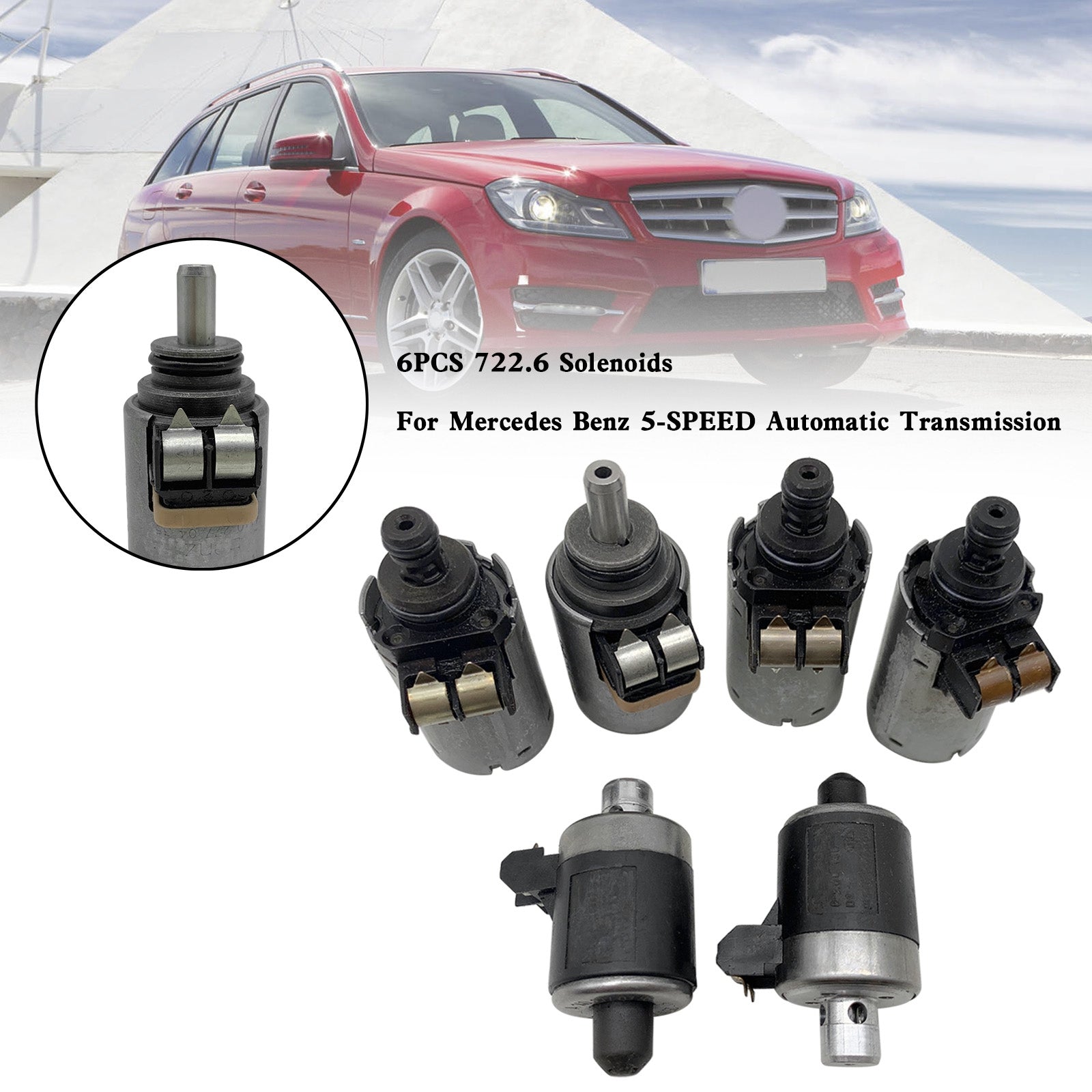 6 uds 722,6 solenoides para Mercedes Benz transmisión automática de 5 velocidades