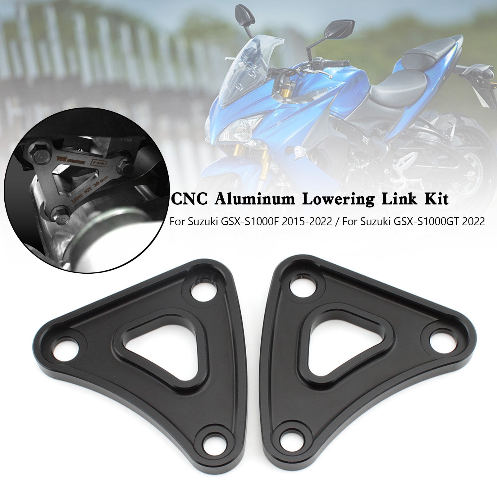 20 mm 2015-2022 Suzuki GSX-S1000 GSXS1000 CNC Kit de enlace de descenso de aluminio