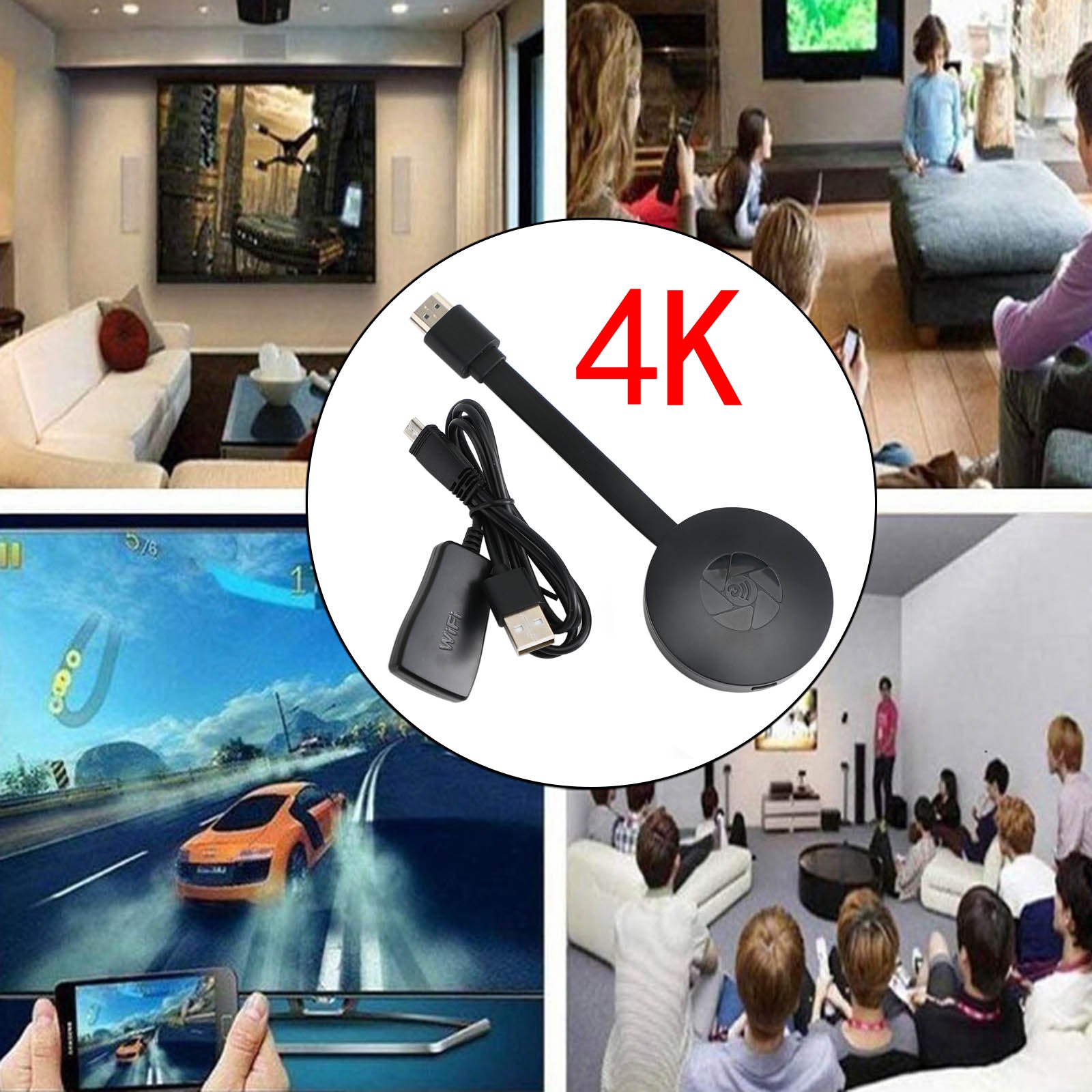 4K 1080P Wireless WiFi Display Dongle TV Stick HDMI G2 Adapter For IOS Android