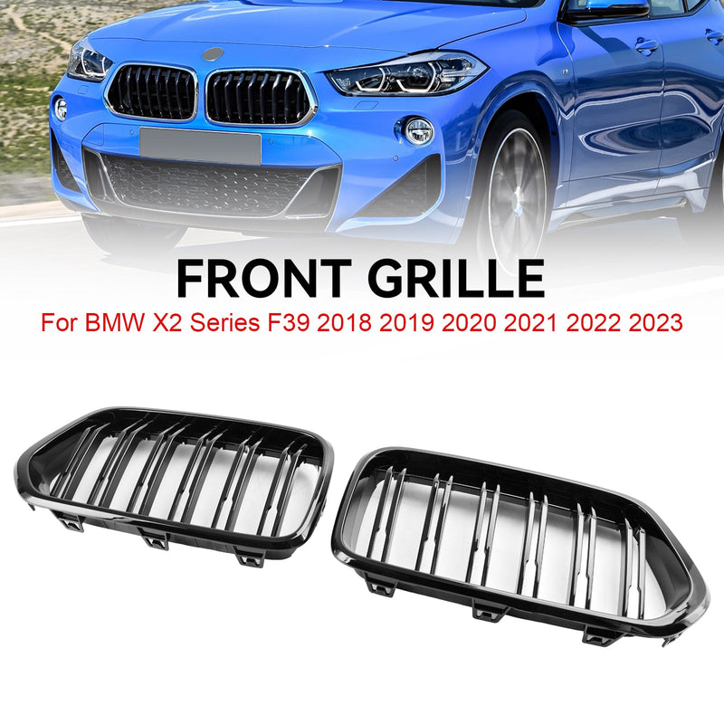 شبكة BMW X2 Series F39 2018-2023 باللون الأسود اللامع