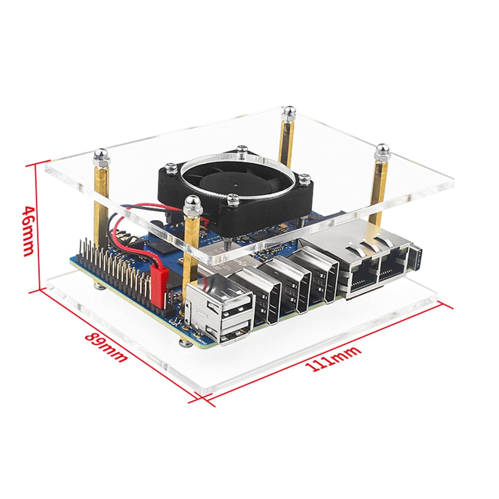 Carcasa protectora de acrílico de una capa Orange Pi 5 Plus Cluster Carcasa protectora Orangepi