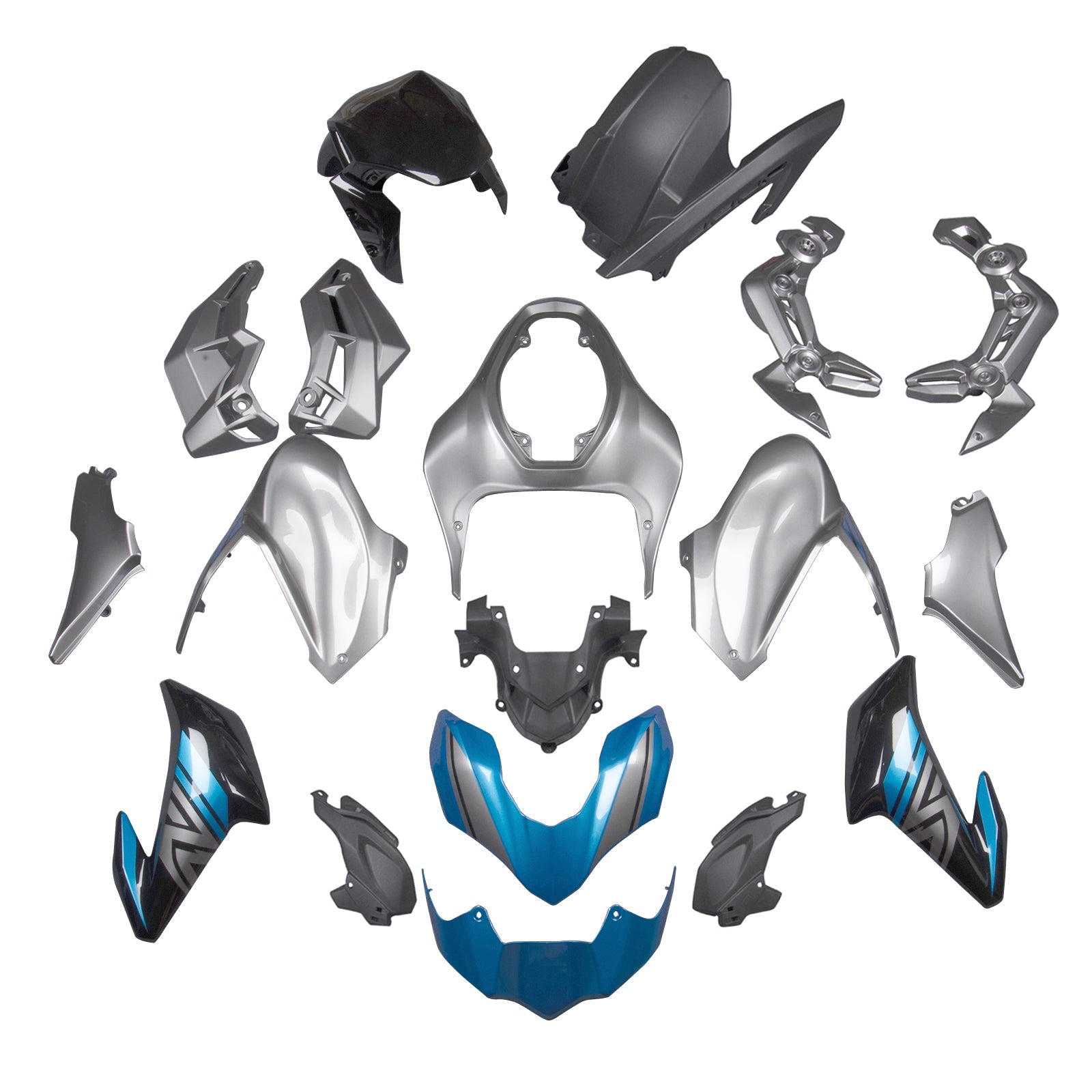 Fairing Fit for Kawasaki Z900 2017-2019 Silver Blue Injection Plastic Bodywork