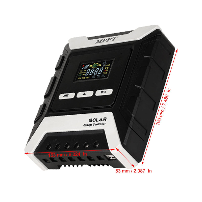 12/24/48V 30A MPPT Controlador de carga solar Panel Regulador de batería Dual USB