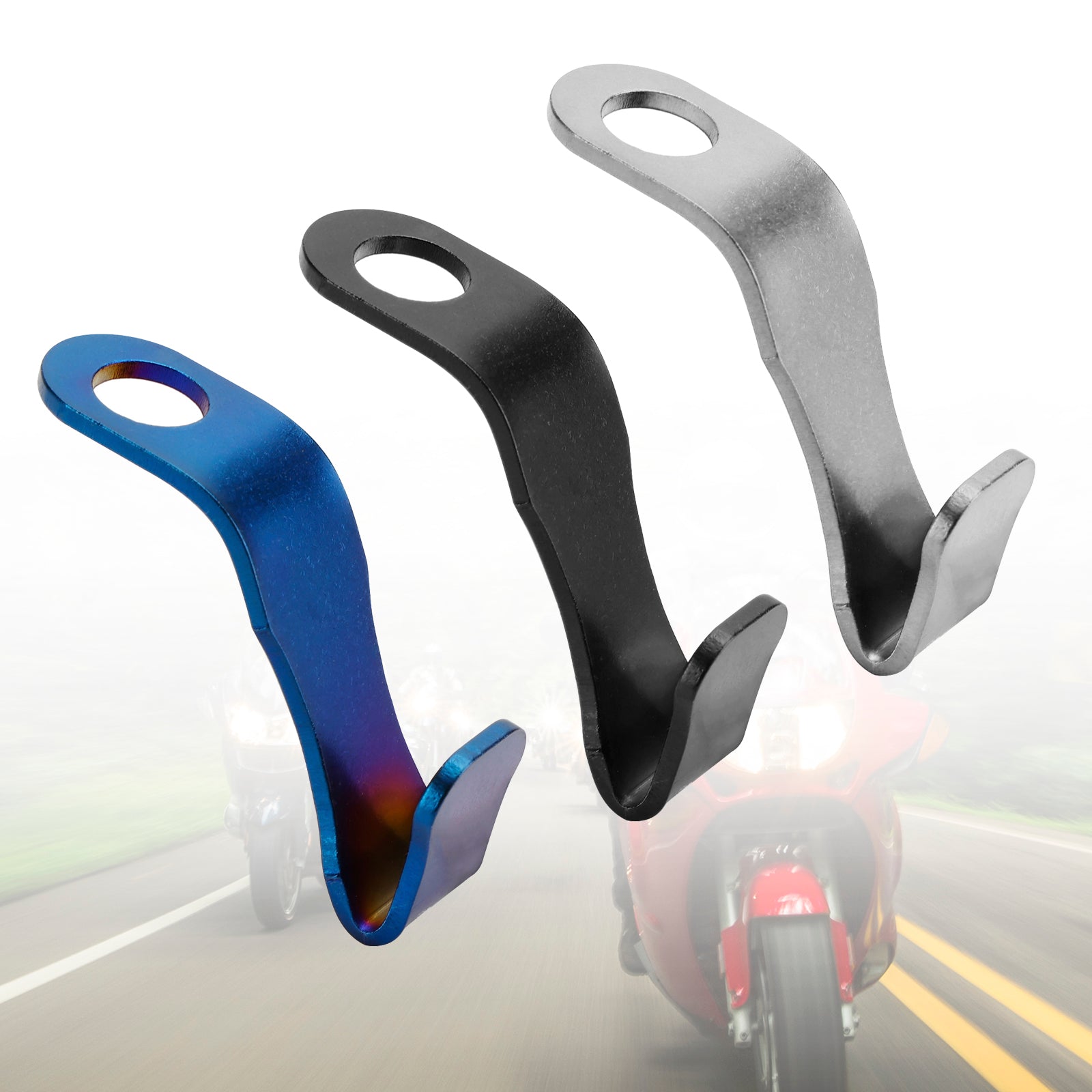 Gancho para casco, soporte de almacenamiento, accesorios universales para motocicleta, color plateado