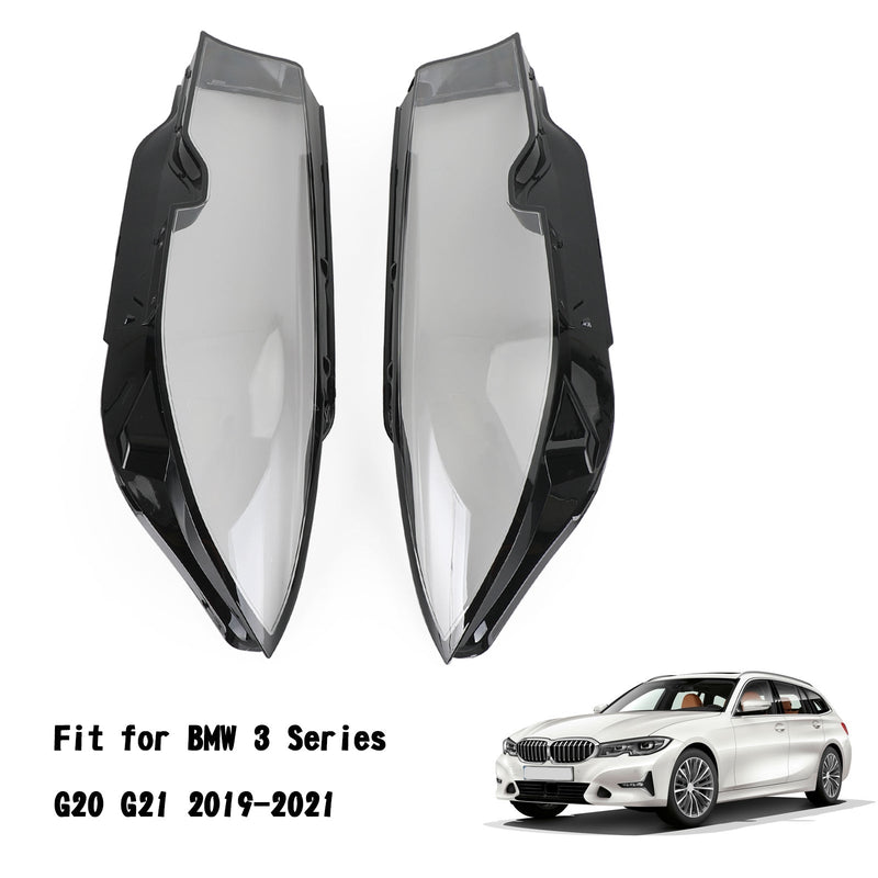 2019-2021 BMW 3 Series G20 G21 عدسة المصباح الأمامي غطاء بلاستيكي شل يسار + يمين عام
