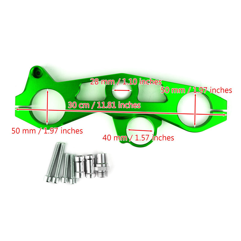 Abrazadera superior superior del extremo delantero del triple árbol de descenso para Kawasaki Ninja ZX6R 09-12 Genérico