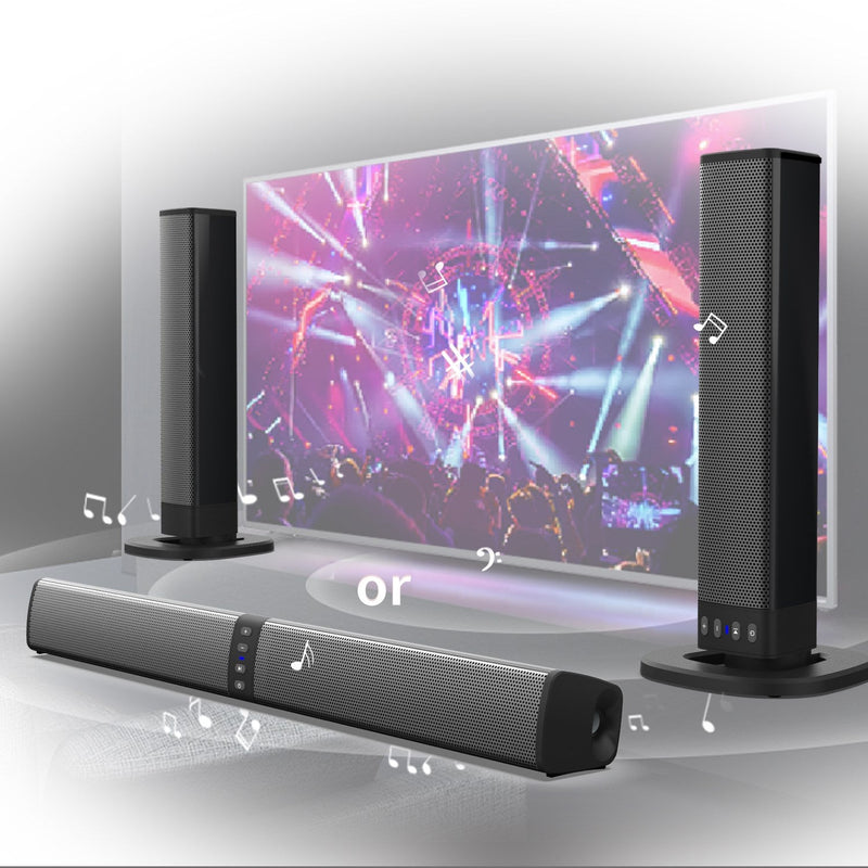 Surround Sound Bar 4 Speaker System Wireless BT Subwoofer TV Home Theater Remote