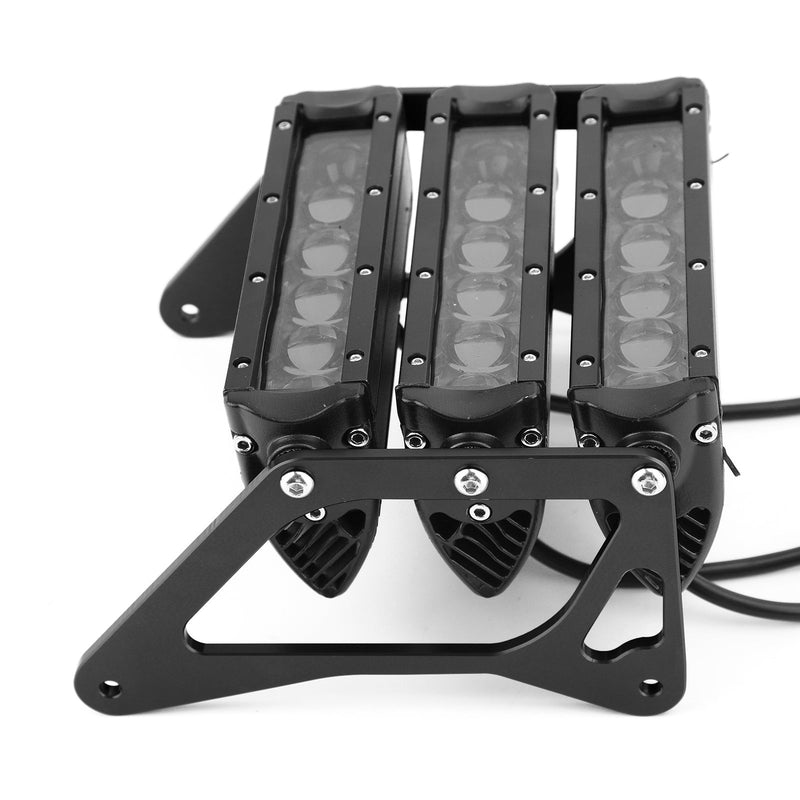 Faro delantero LED modificado de 3 filas, luz blanca, apto para Honda MSX125 Grom 13-19, negro genérico
