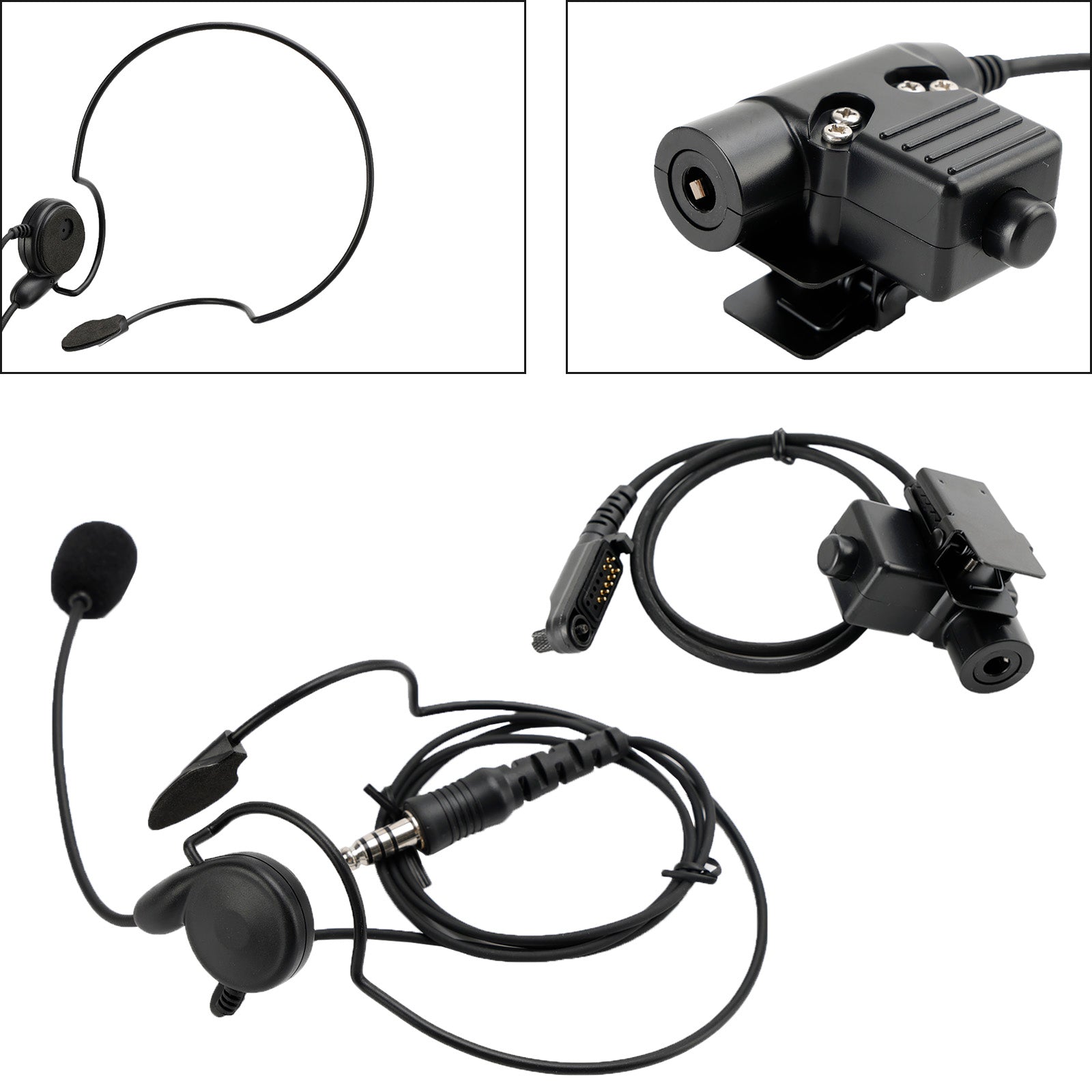 Para HYT PD680 PD685 X1E X1P 6Pin U94 PTT 7,1-C7 auriculares tácticos con enchufe de montaje trasero