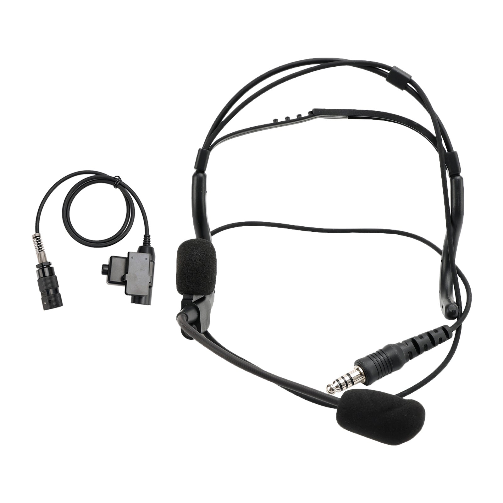 Auriculares tácticos con enchufe de montaje trasero 7,1-C8, 6 pines, U94 PTT para AN/PRC148 PRC152 U329