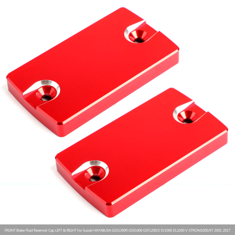 غطاء خزان سائل الفرامل الأمامية 2 قطعة مناسب لسوزوكي GSX1400 GSF1200/S 01-07 أحمر عام