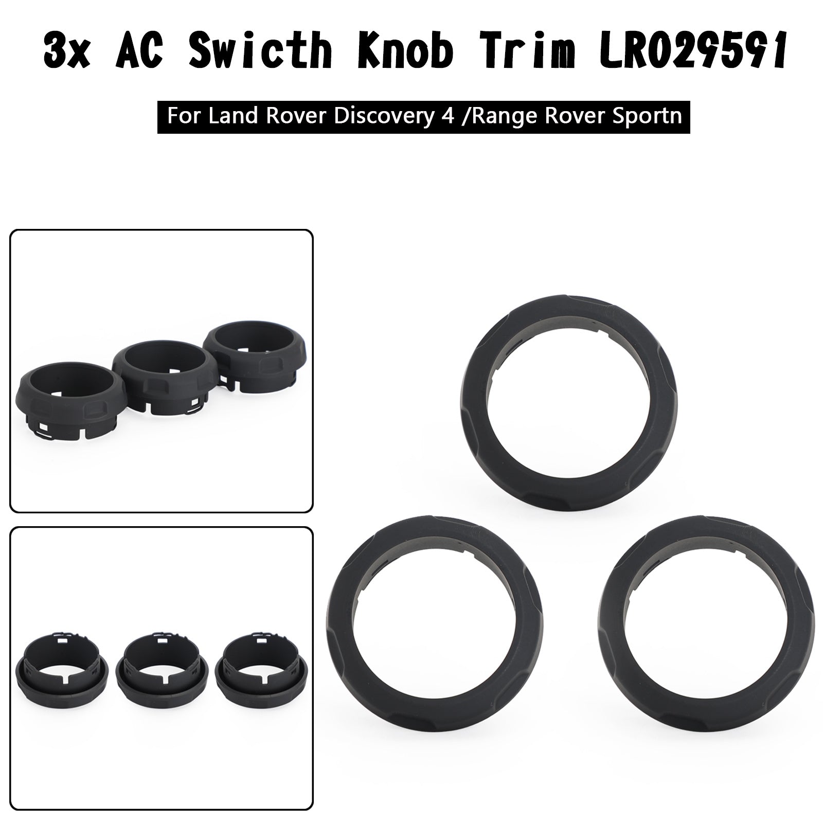 3x AC Swicth Knob Trim LR029591 For Land Rover Discovery 4 /Range Rover Sport Generic