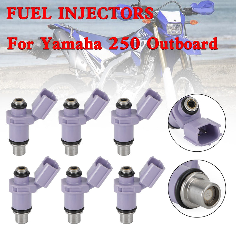 6 inyectores de combustible fuera de borda Yamaha 250 6P2-13761-10-00.