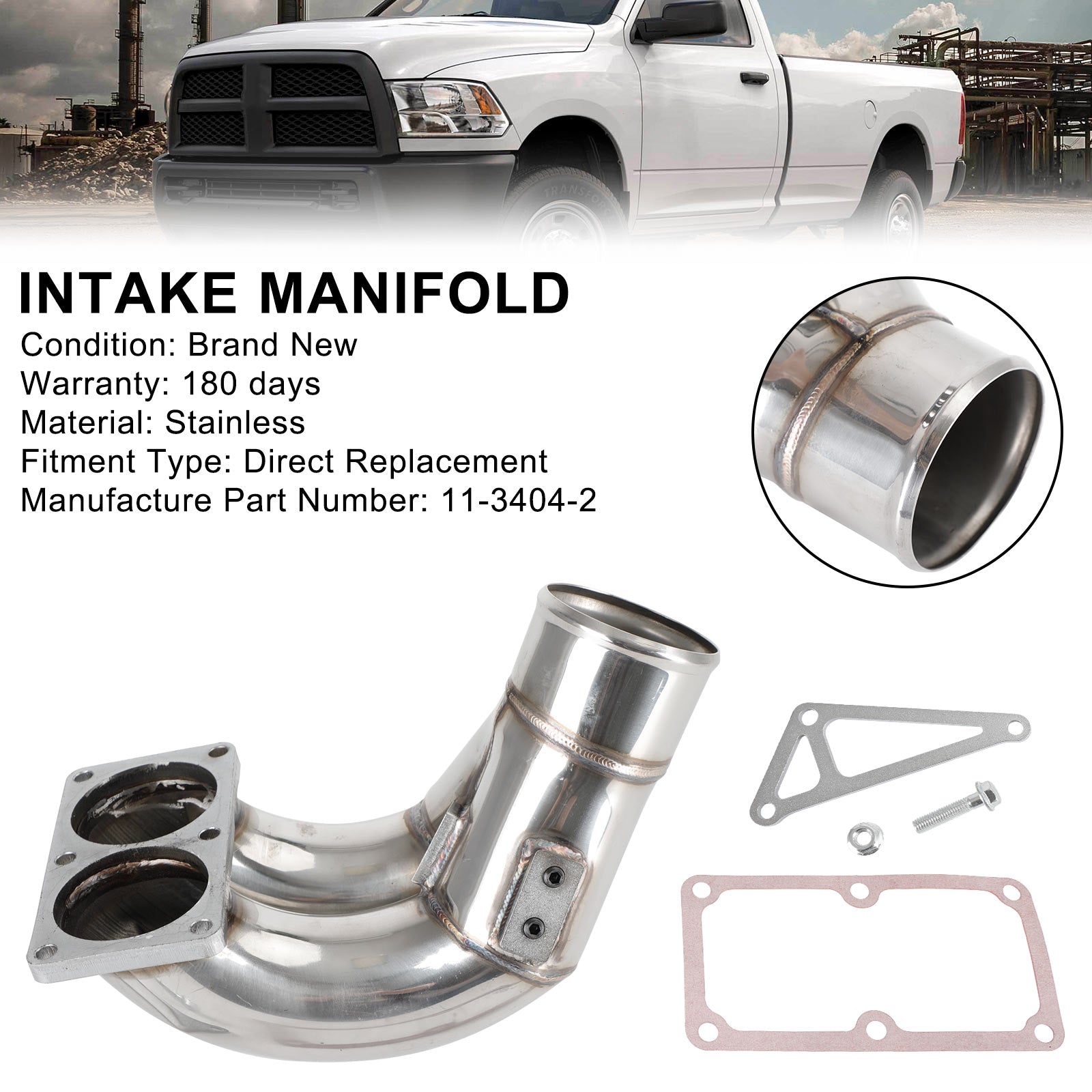 3.5" Intake Manifold Fit Dodge RAM 2007-2018 6.7L Diesel 2500 3500 4500 5500