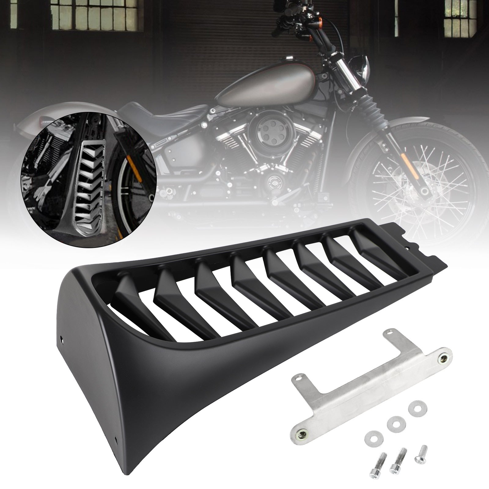 Front Chin Spoiler Lower Radiator Cover for Softail Breakout Fat Bob 2018-2022 Generic