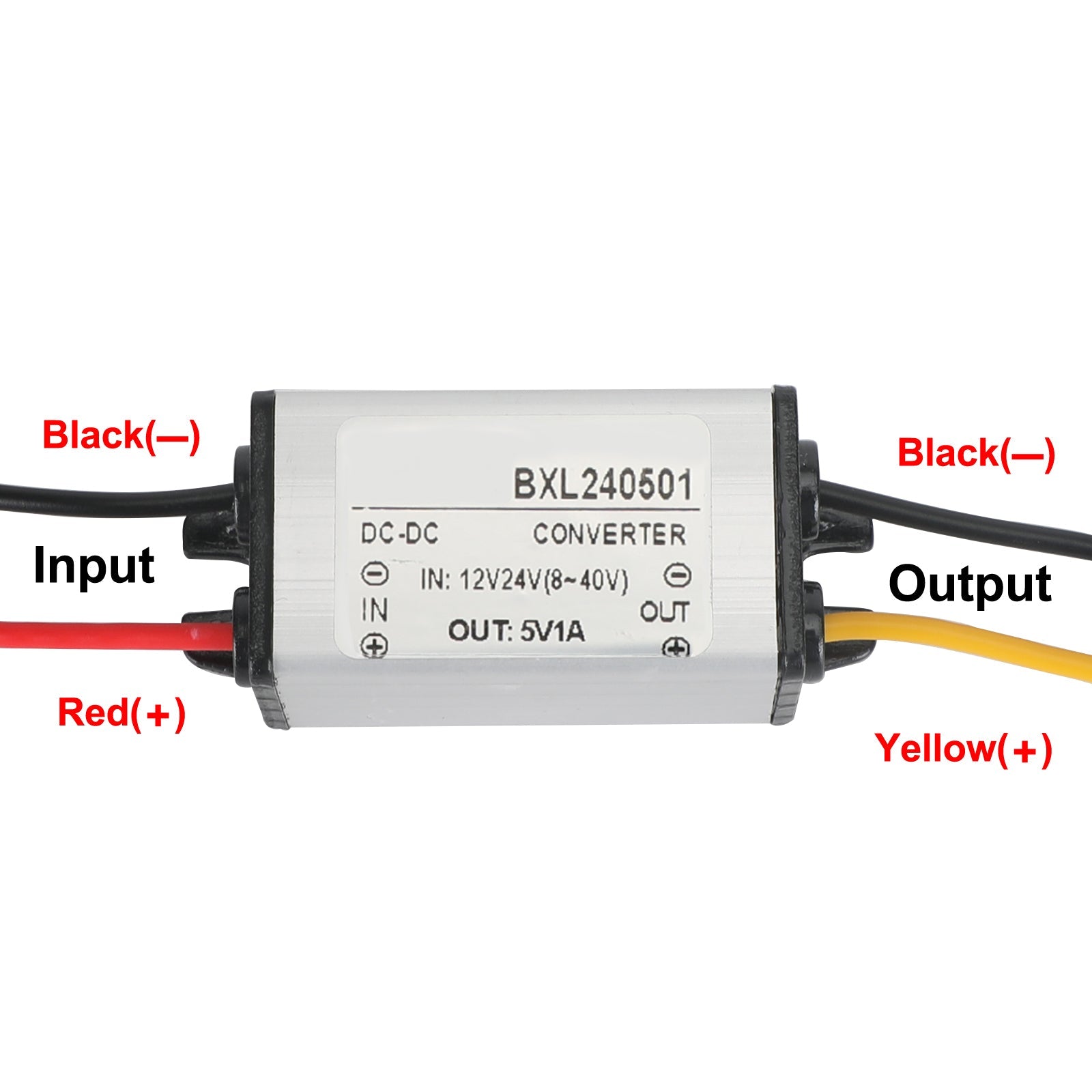 1~5A Convertidor DC/DC a prueba de agua Regulador de fuente de alimentación 12V/24V Reducir a 5V