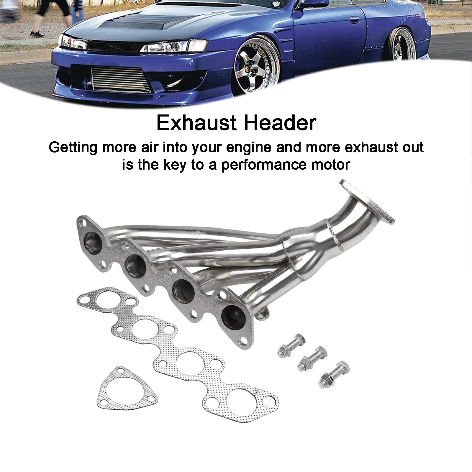 Nissan 240Sx S14 Ka24De 1995-1998 Stainless Steel Header Manifold Exhaust