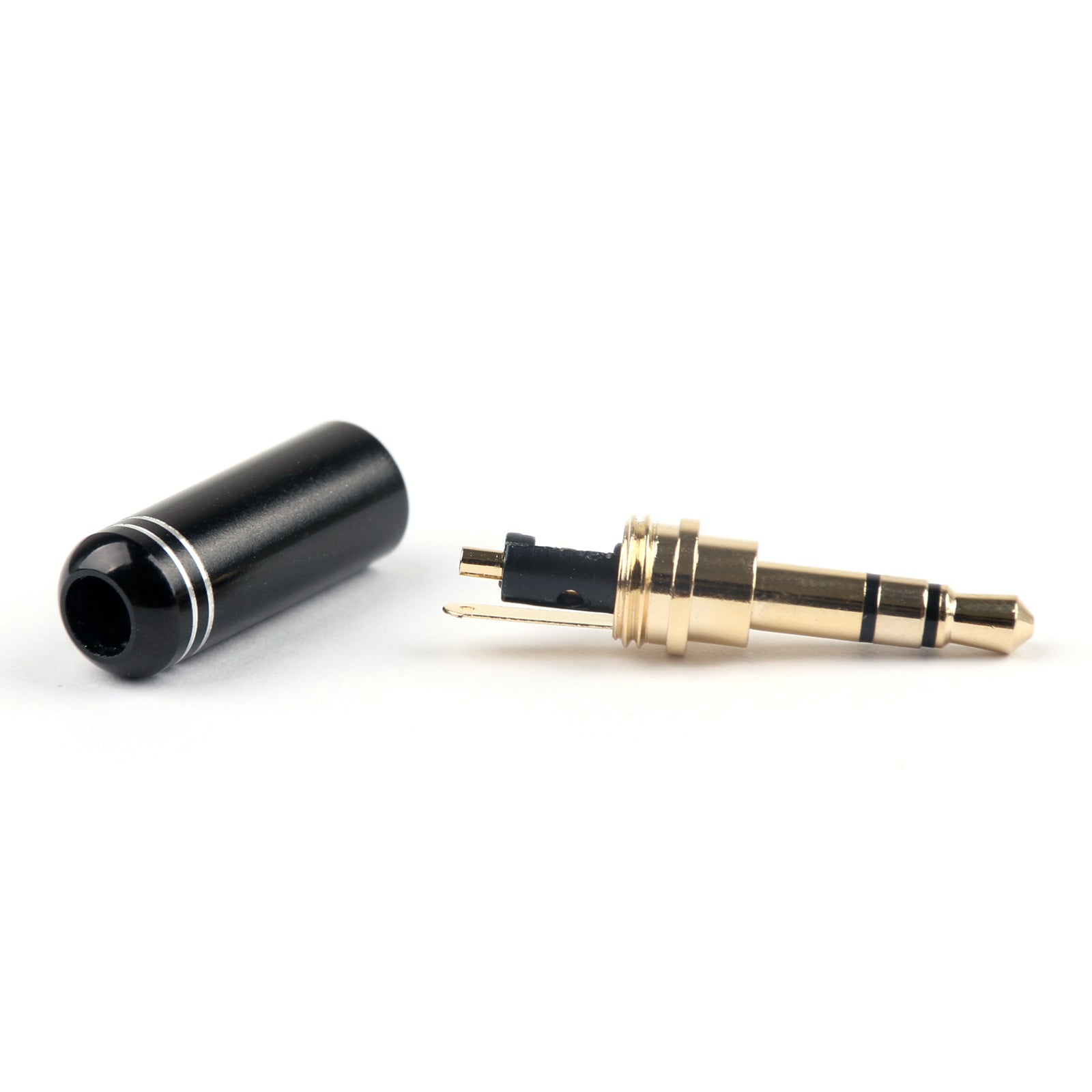 4xUpgraded Copper Gold Plated 3.5mm Male Stereo Mini Jack Plug Headphone Black