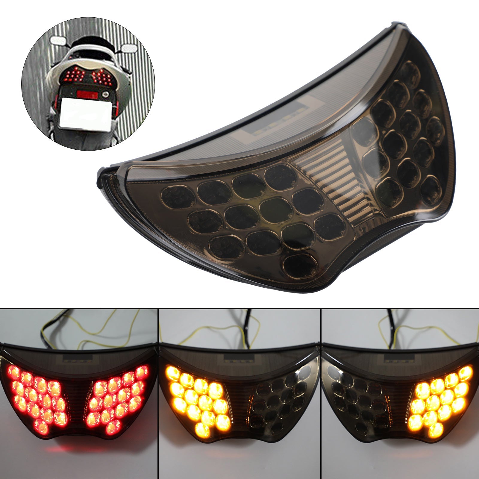 LED Turn Signals Tail Brake Light For Honda CBR600F/F4/F4i 2004 2005 2006 Generic