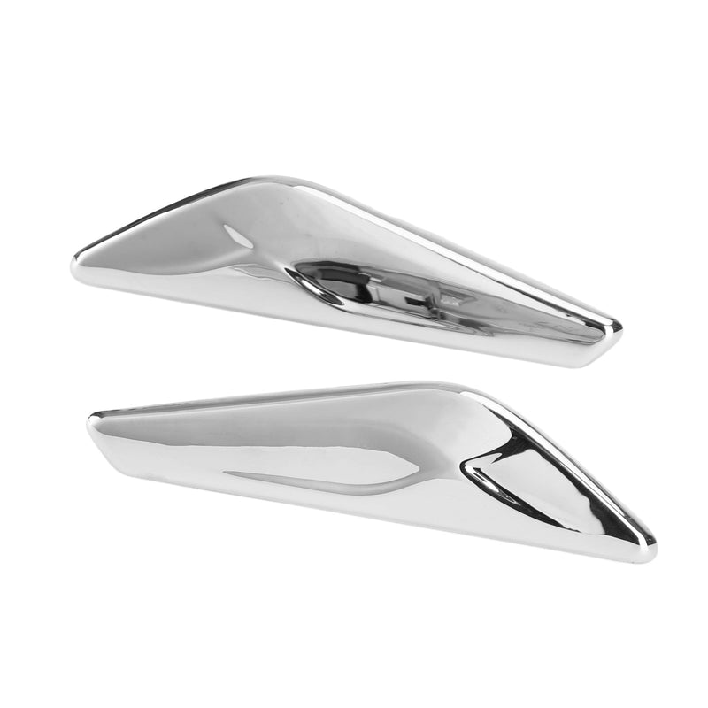 Pair Chrome Front Side Fender Trim Finisher 51117338569/570 For BMW F25 F26 X3 Generic