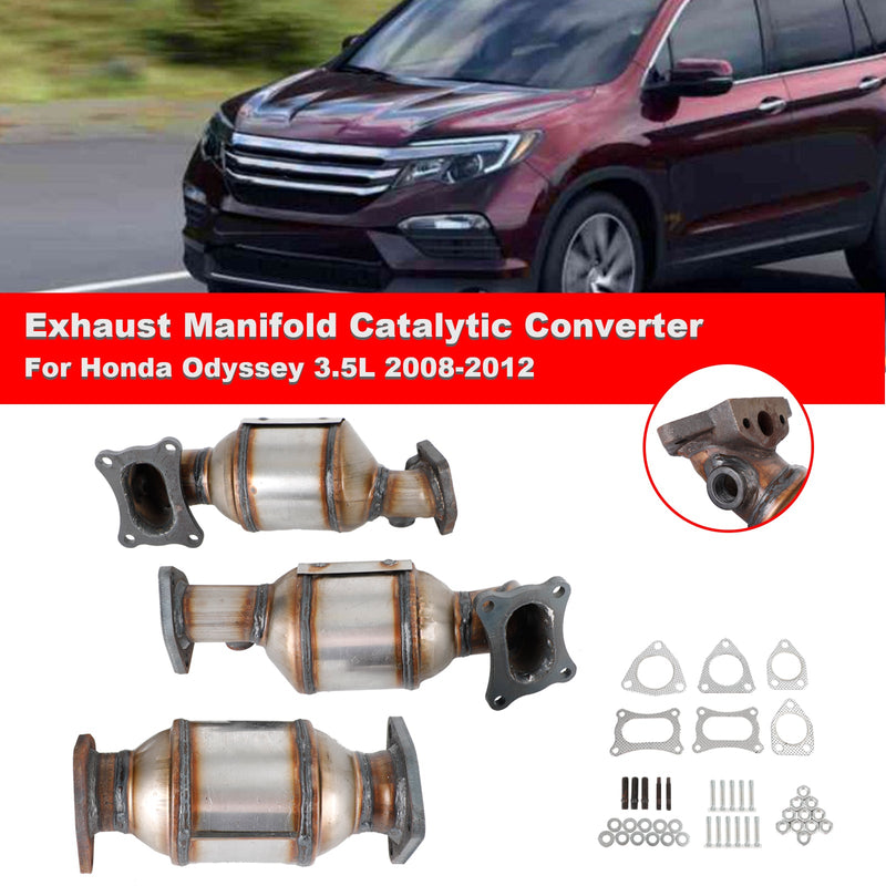 2011-2015 Honda Odyssey 3.5L Catalytic Converters Kit 45131 45132 16447 Left & Right & Rear