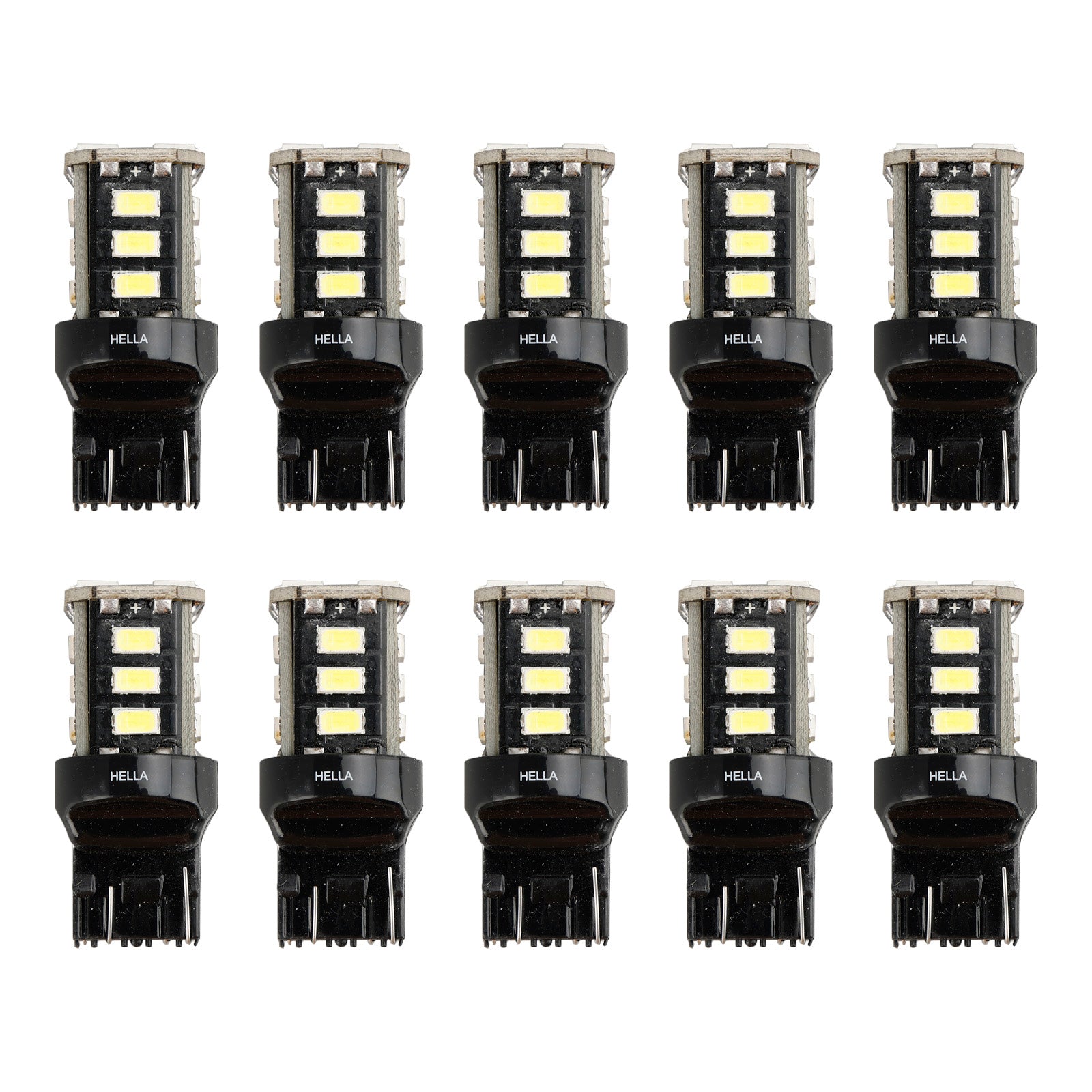 10X For HELLA LED Retrofit 7443W LED W21/5W 12V 3W W3x16Q 6000K