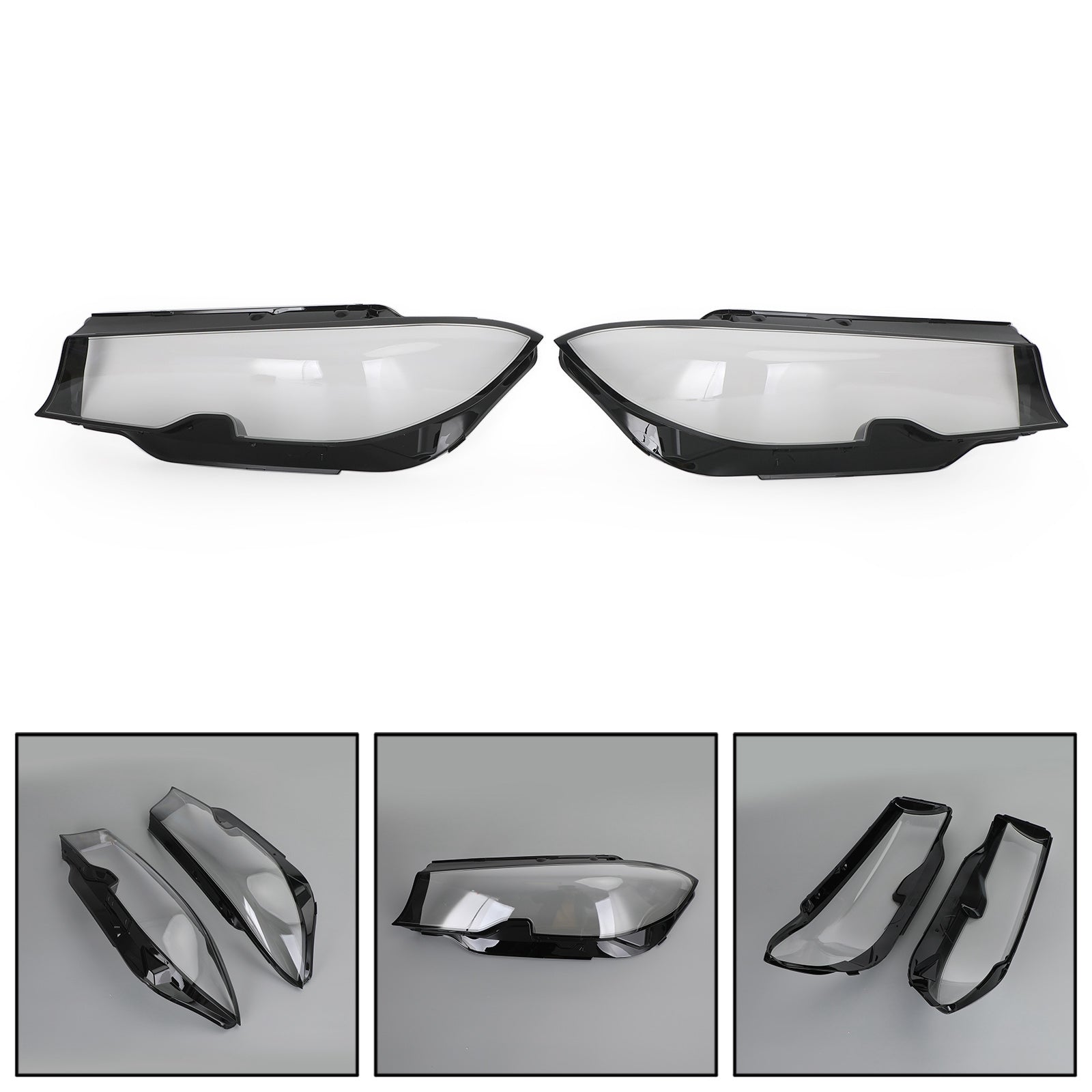 2019-2021 BMW  3 Series G20 G21 Headlight Lens Plastic Cover Shell Left +Right Generic