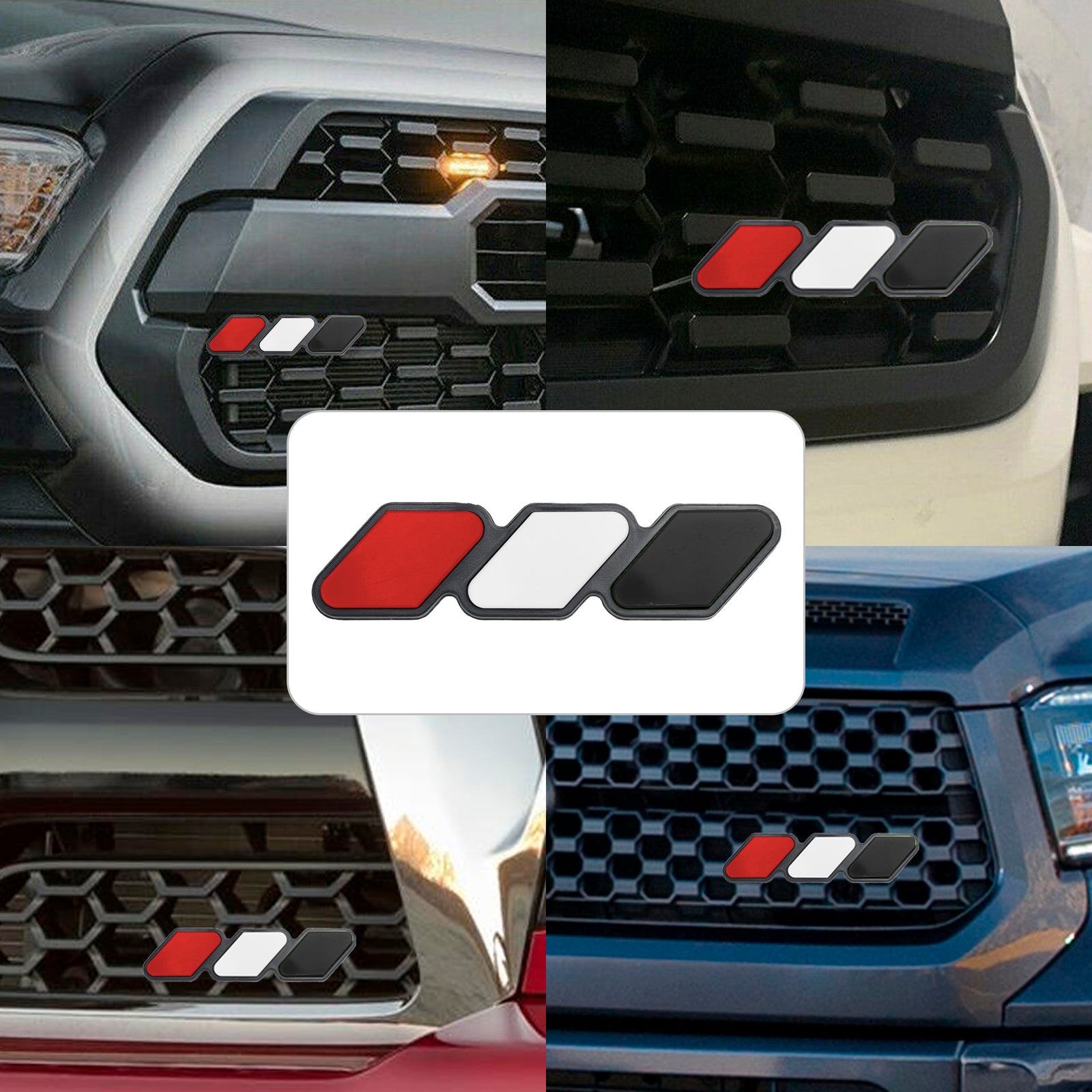 Emblema de rejilla tricolor, accesorios para coche, para Toyota Tacoma TRD Tundra RAV4