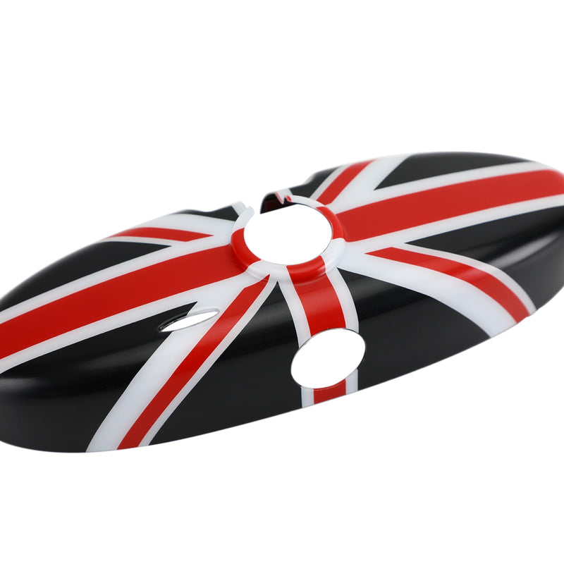 Union Jack Reino Unido bandera cubierta del espejo retrovisor para MINI Cooper R55 R56 R57 negro/rojo