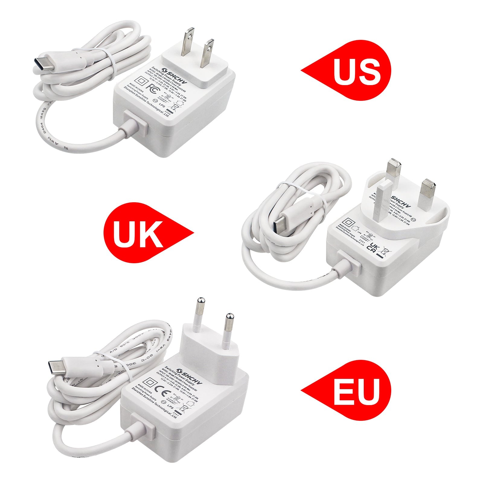 Adaptador de corriente Raspberry Pi 5, interfaz USB-C, potencia de 27W, 5V5A, corriente completa