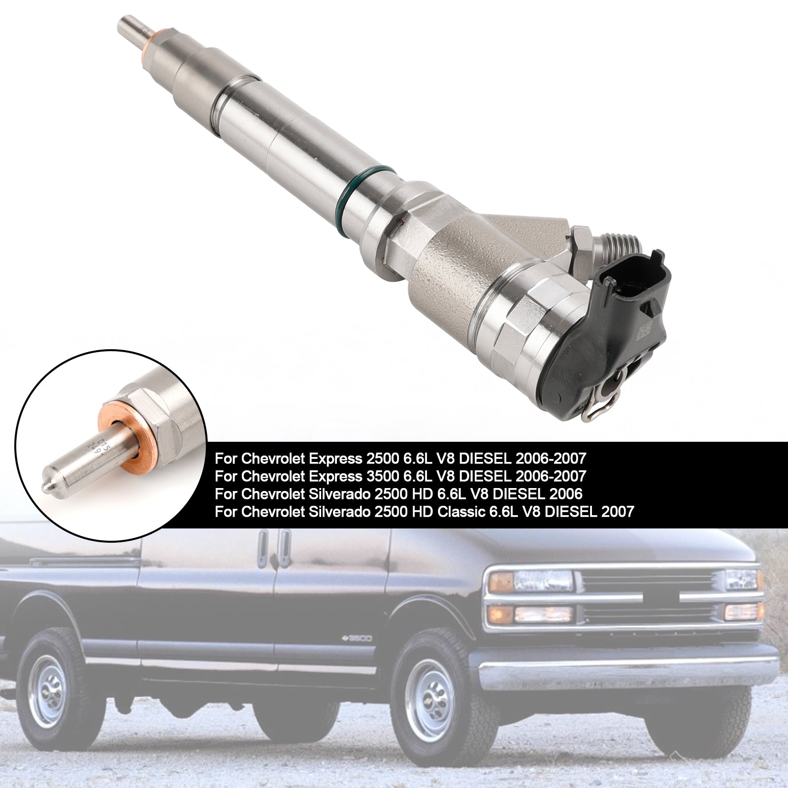 2006-2007 Chevrolet Express GMC Savana 2500 3500 6.6L V8 DIESEL 1PCS Fuel Injector 0445120042 0445120082