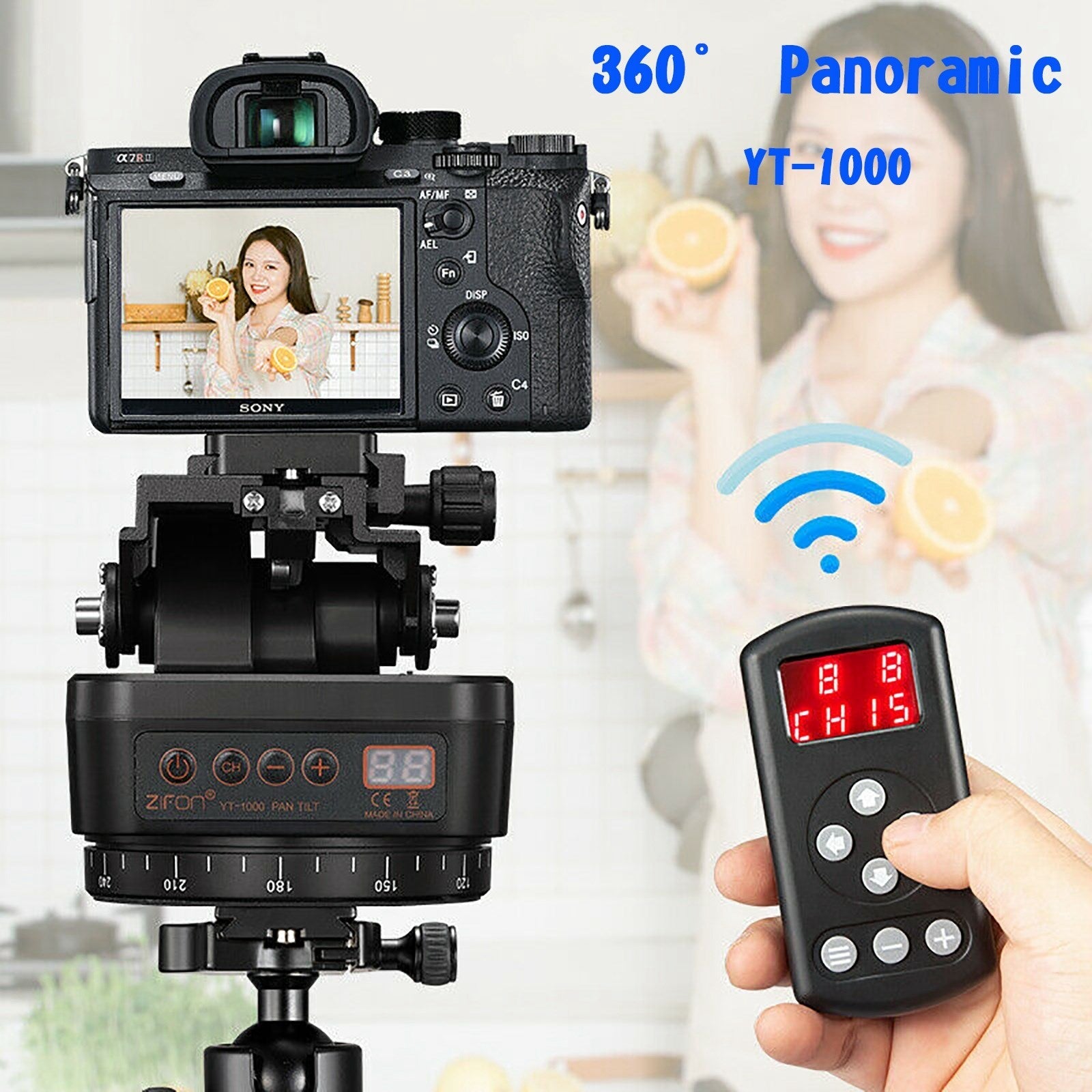 ZIFON YT-1000 Remote 360?? Panoramic Rotating Tripod Head For Gopro DSLR Phone