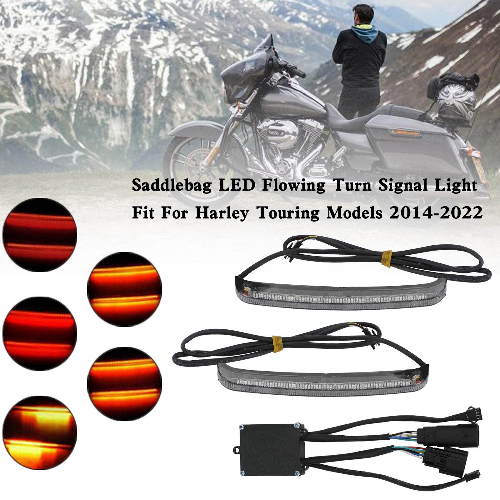 Road Glide FLHR CVO 2014-2022 Saddlebag LED Flowing Turn Signal Light