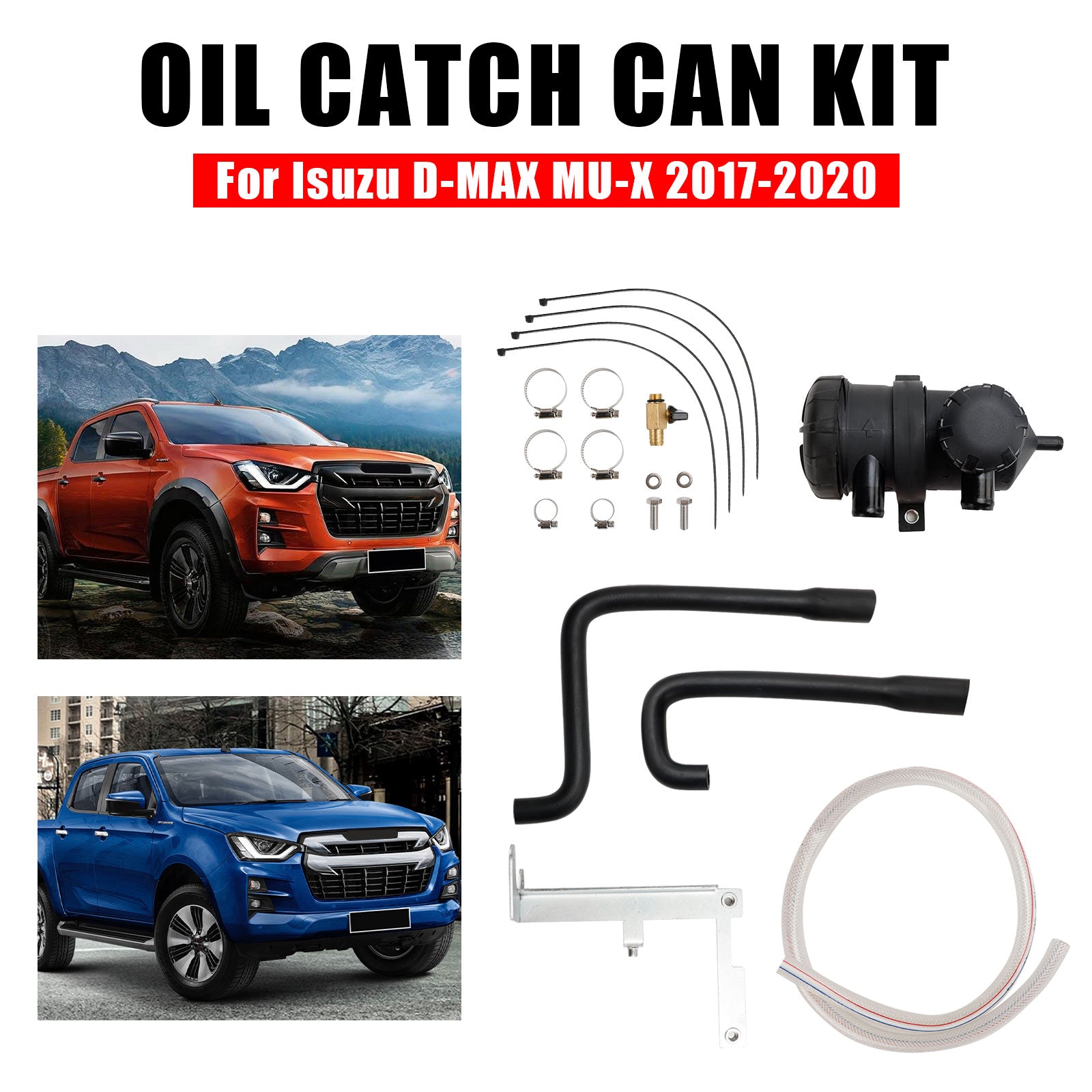 Oil Catch Can Kit OS-PROV-25 For Isuzu D-MAX MU-X 2017-2020 3.0L TD