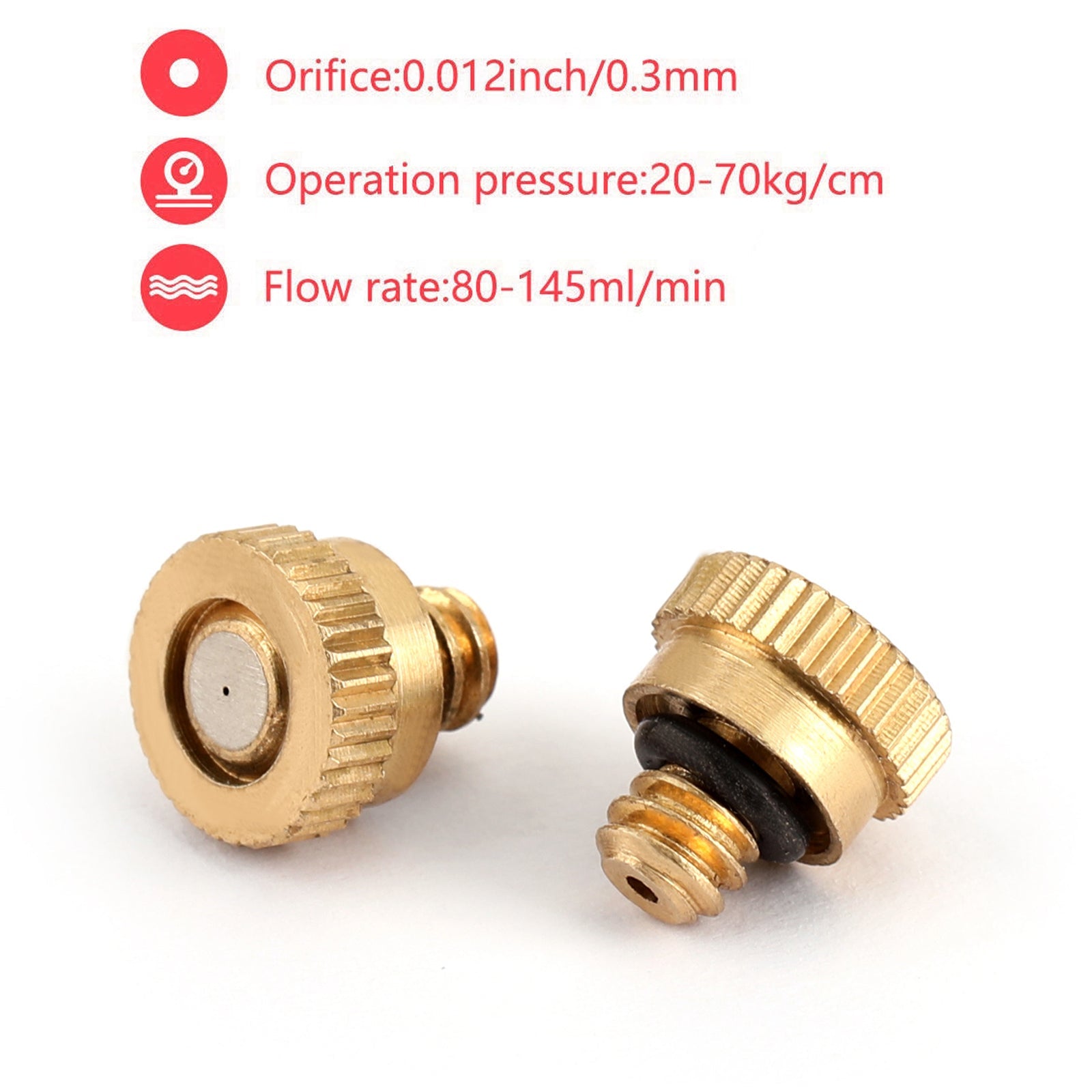 HUAZIZ 20 Stück Messing Sprühdüsen 0,4mm - Garten Bewässerung & Kühlung Nebeldüsen