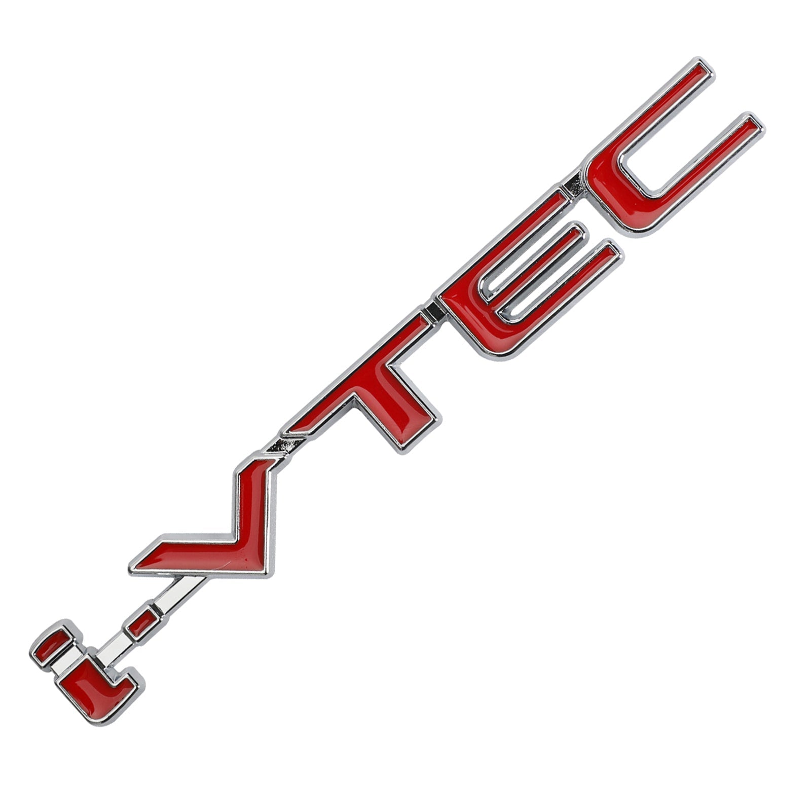 3D Metal i-VTEC Car Trunk Rear Turbo Fender Emblem Decal Badge Red & Sliver